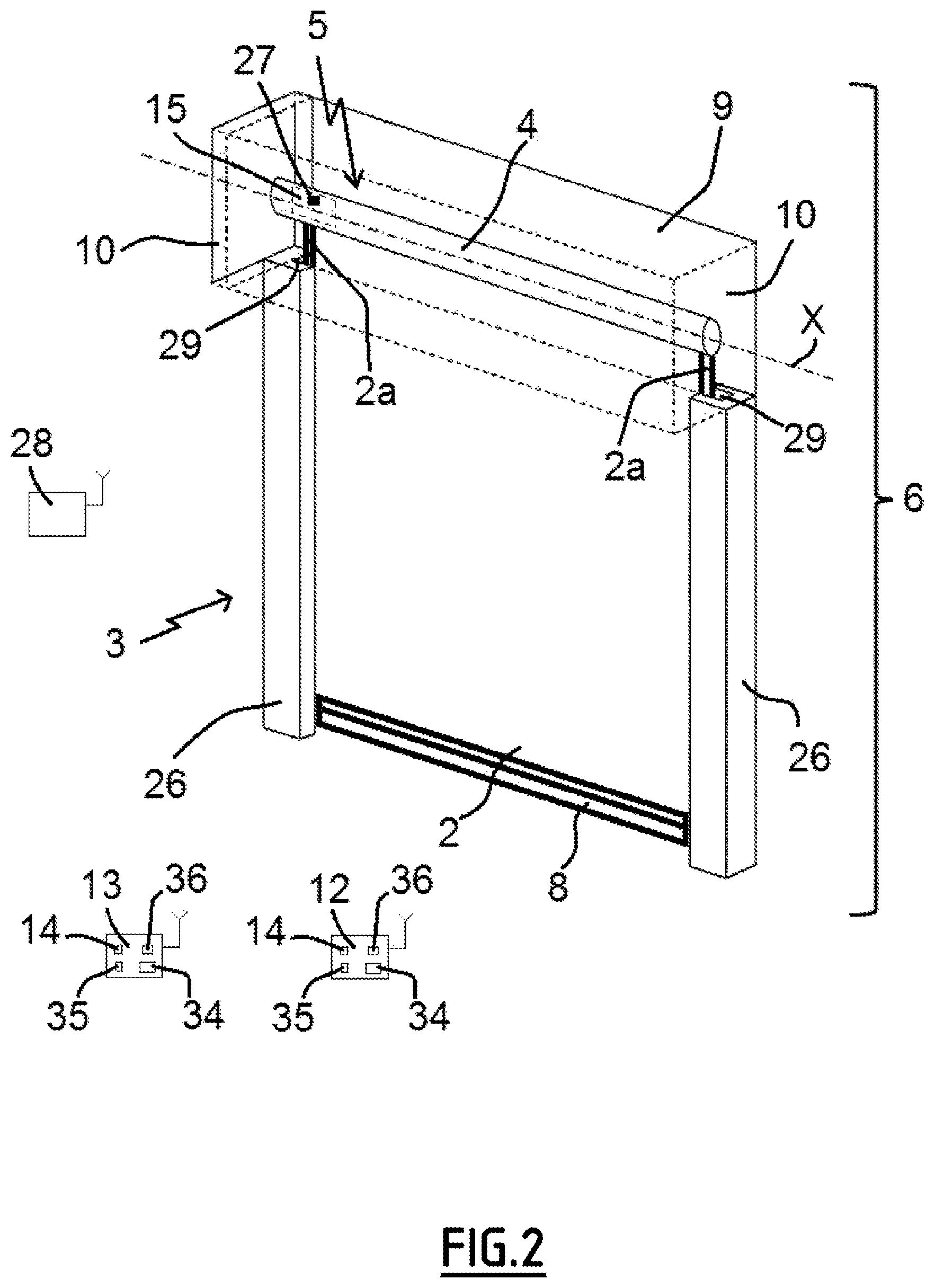Patent US11781378 Figure 2 – Shading device comprising a motorised drive device