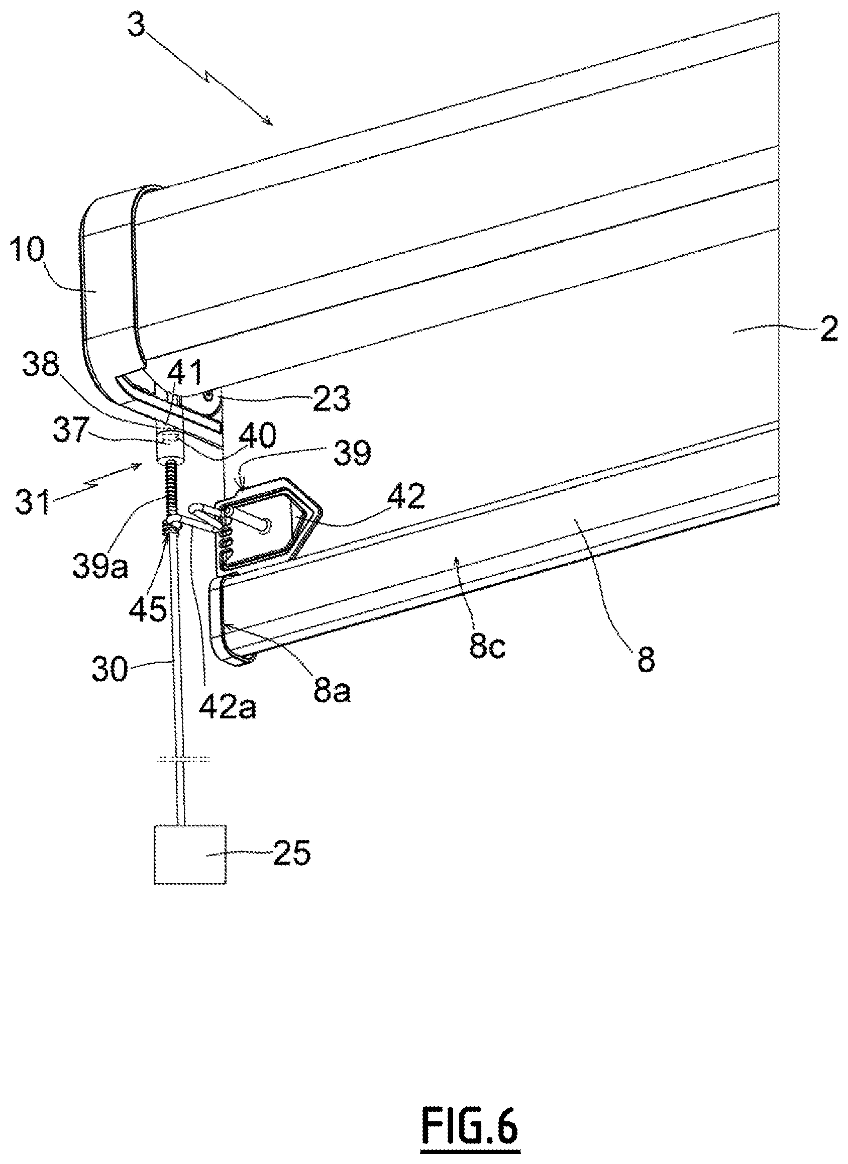 Patent US11781378 Figure 6 – Shading device comprising a motorised drive device