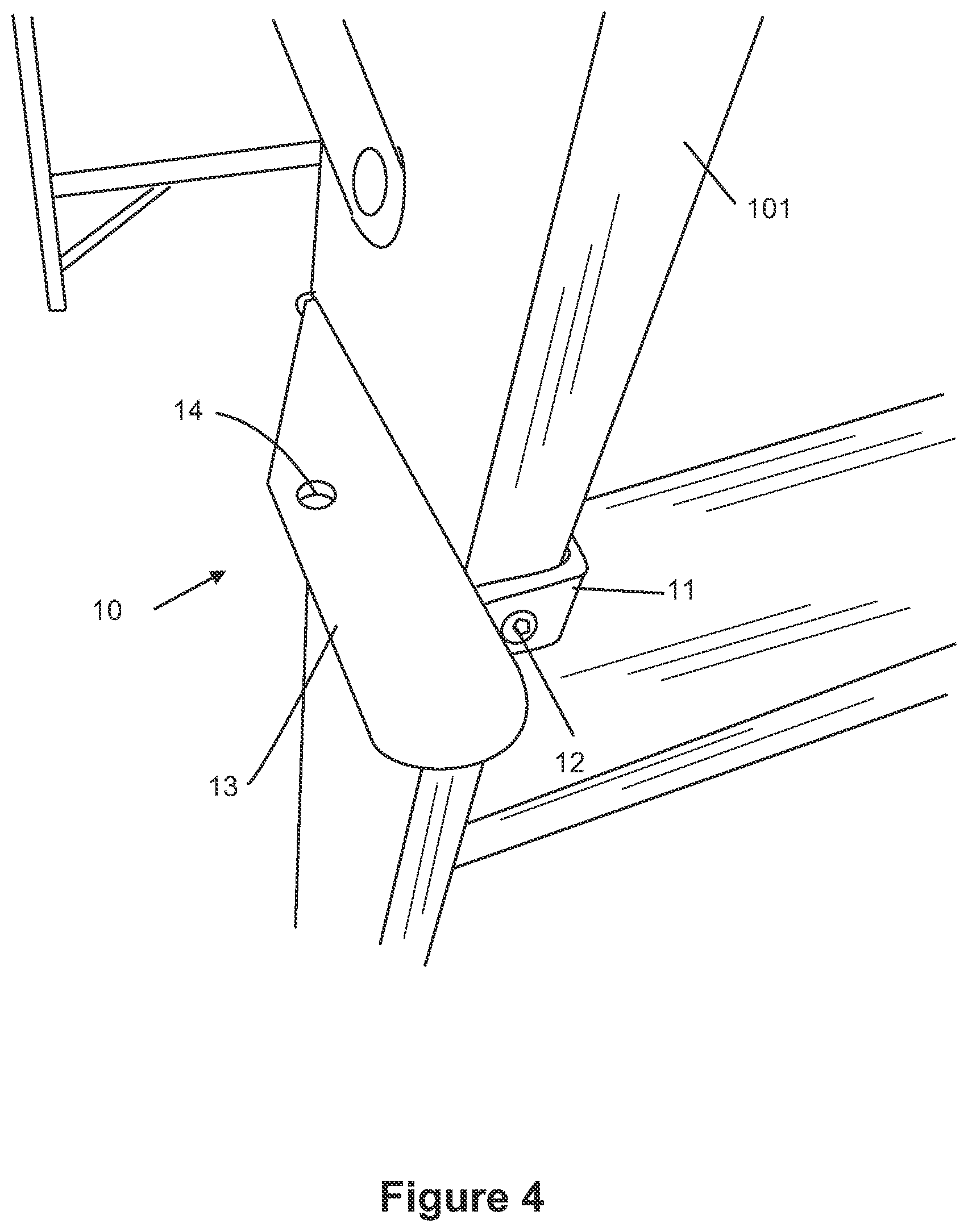 Patent US11781380 Figure 4 – Multi use support fixture for use with ladders