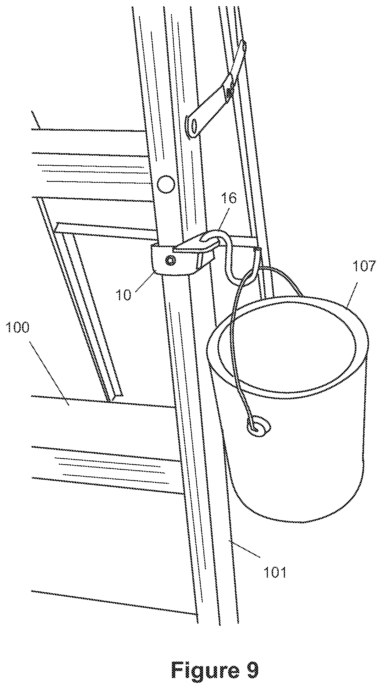 Patent US11781380 Figure 9 – Multi use support fixture for use with ladders