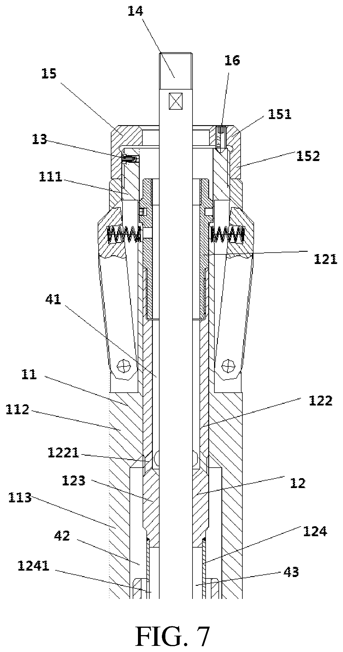 Patent US11781382 Figure 6 – Drilling mechanism of coring drilling rig