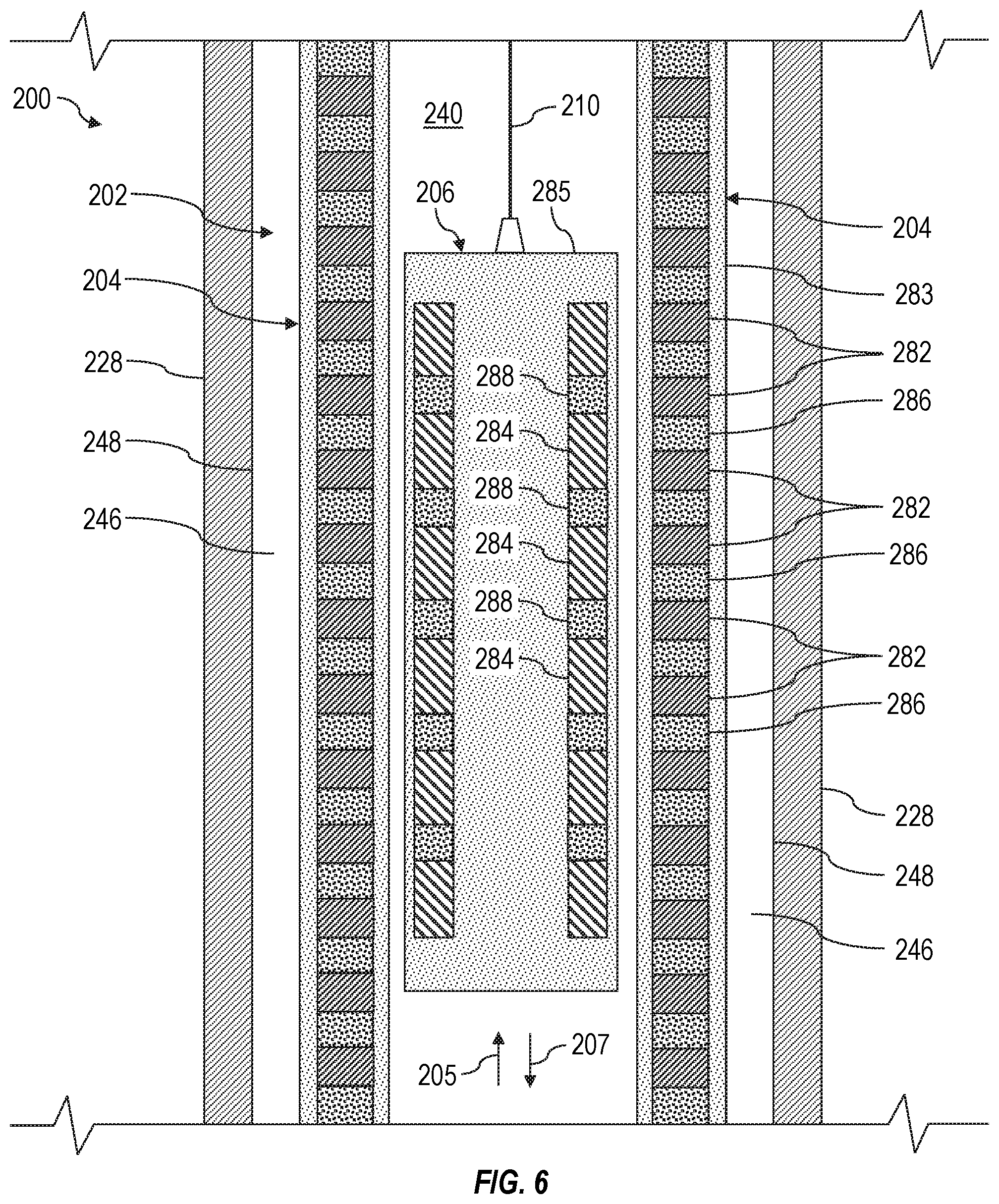 Patent US11781383 Figure 4 – Linear motor hoisting system