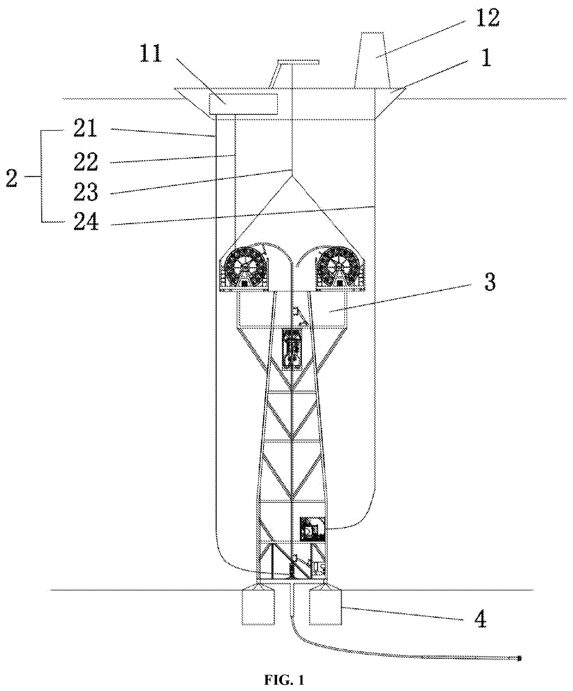 Patent US11781385 Figure 1 – Subsea coiled tubing drilling system and subsea drilling device thereof