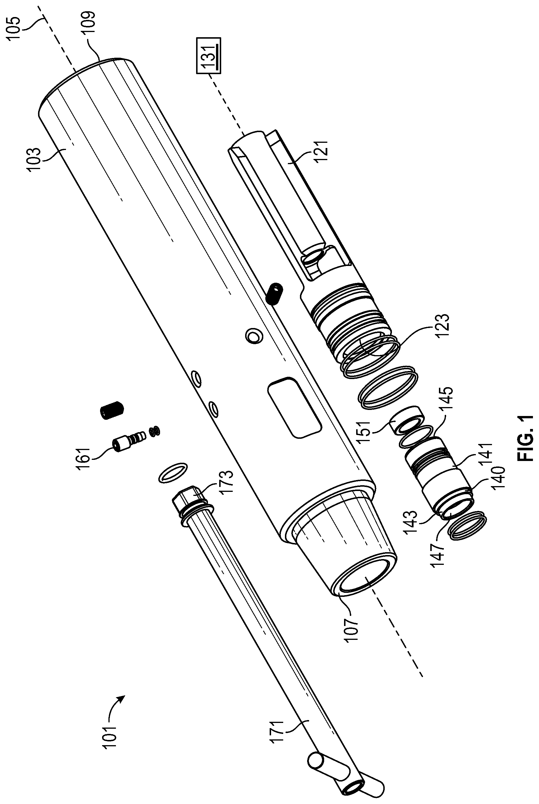 Patent US11781389 Figure 1 – System, method and apparatus for orifice retention and replacement in a bottom hole assembly