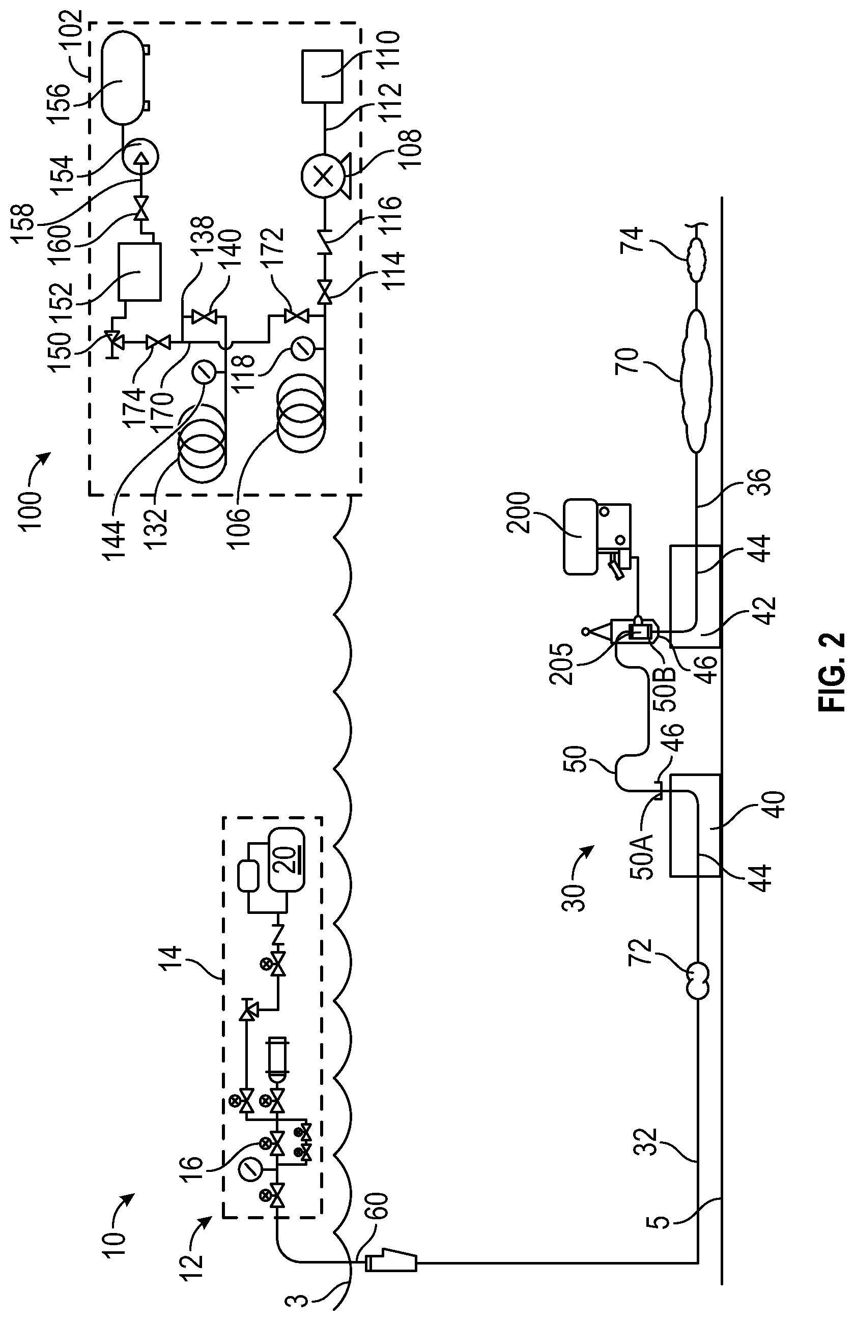 Patent US11781395 Figure 2 – Systems and methods for identifying blockages in subsea conduits