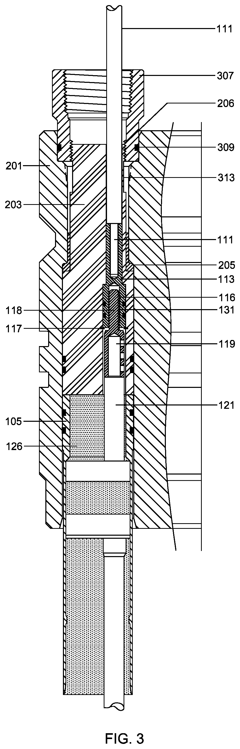 Patent US11781396 Figure 5 – Disconnectable pressure-preserving electrical connector and method of installation