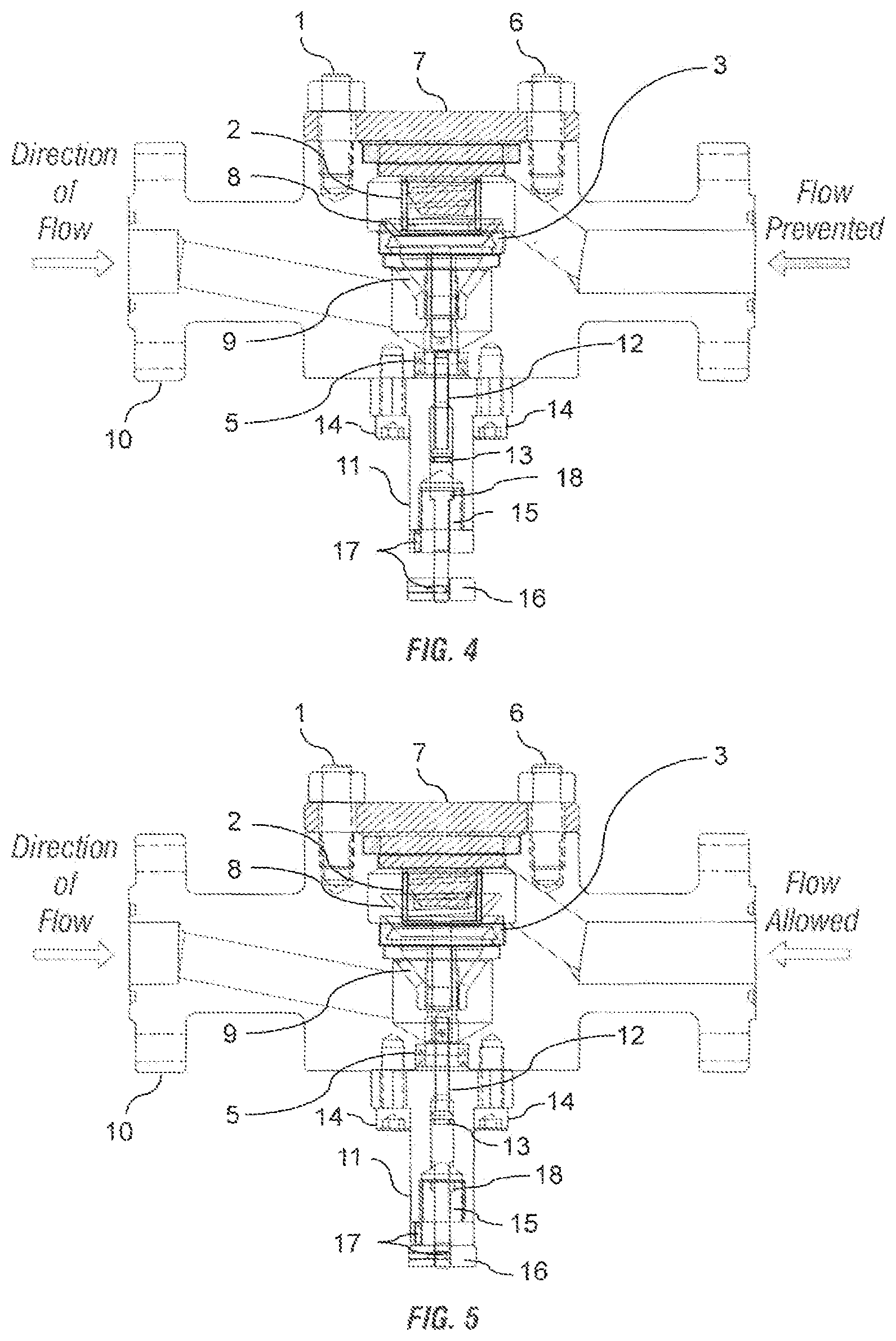 Patent US11781397 Figure 5 – Integral check valve lock open device for oil and gas equipment
