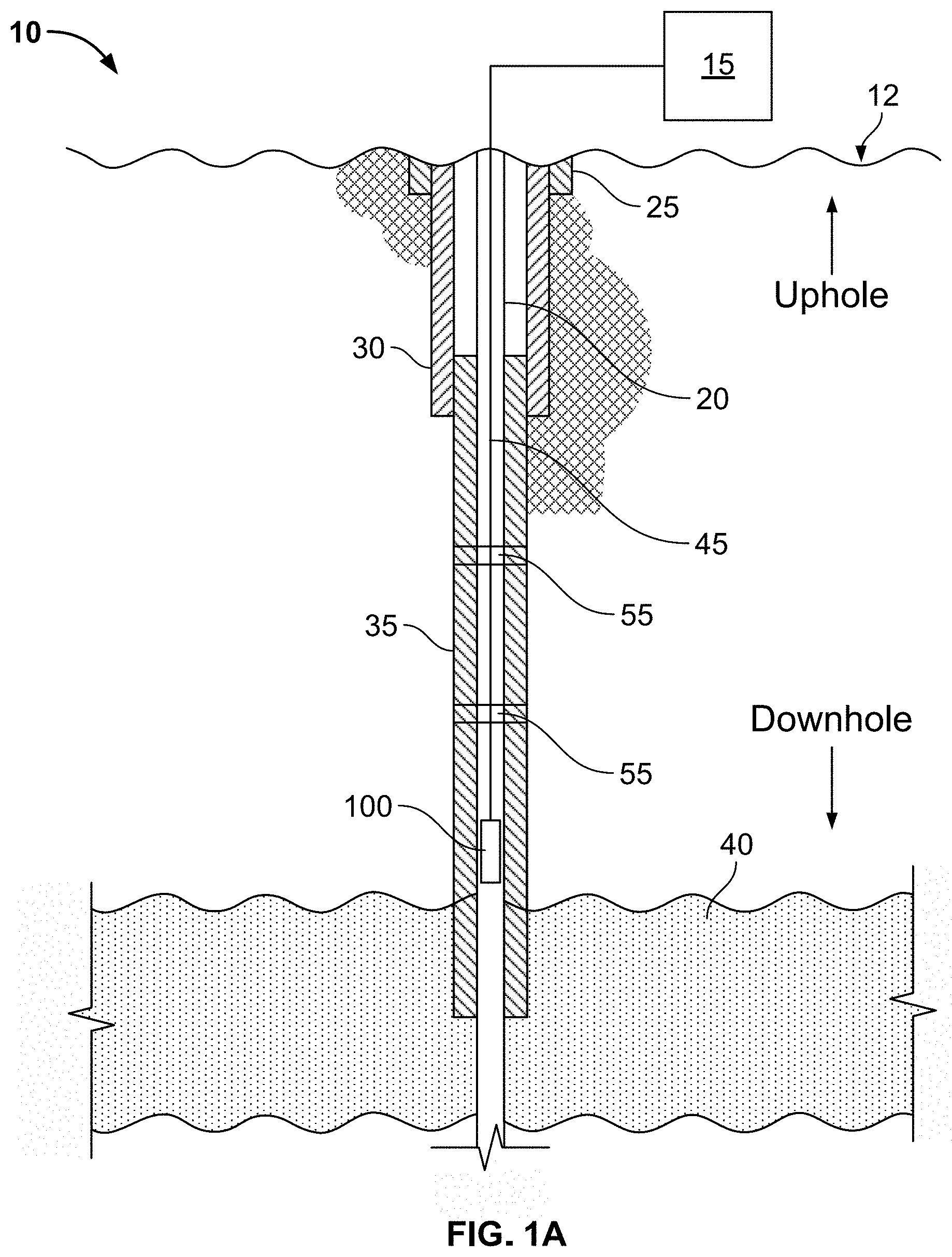 Patent US11781424 Figure 1 – Registering fiber position to well depth in a wellbore