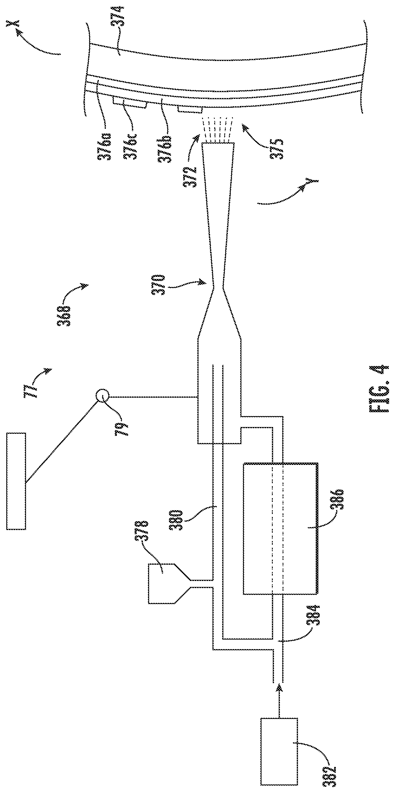Patent US11781437 Figure 4 – Cold spray duct for a gas turbine engine