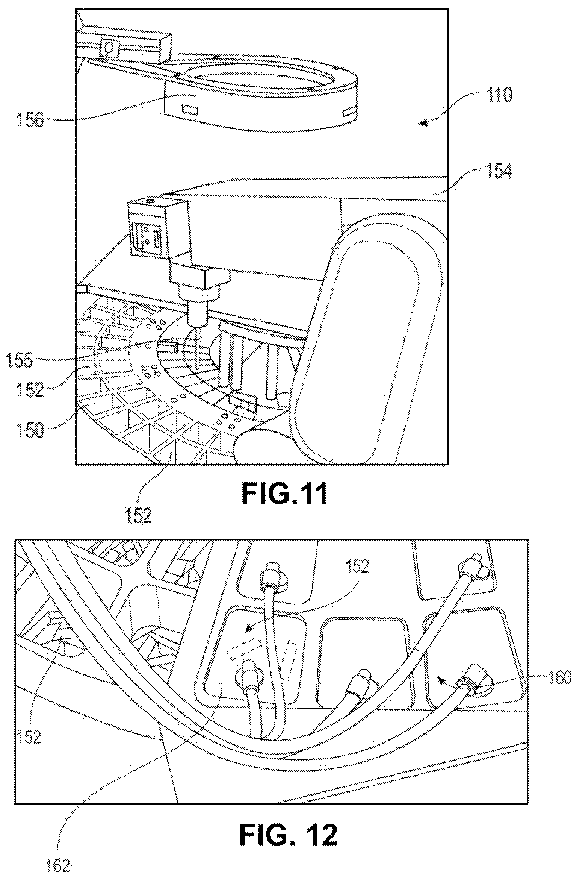Patent US11781438 Figure 8 – Automated device for inserting sealing pads into one of the sectors of a turbine stator of a turbine