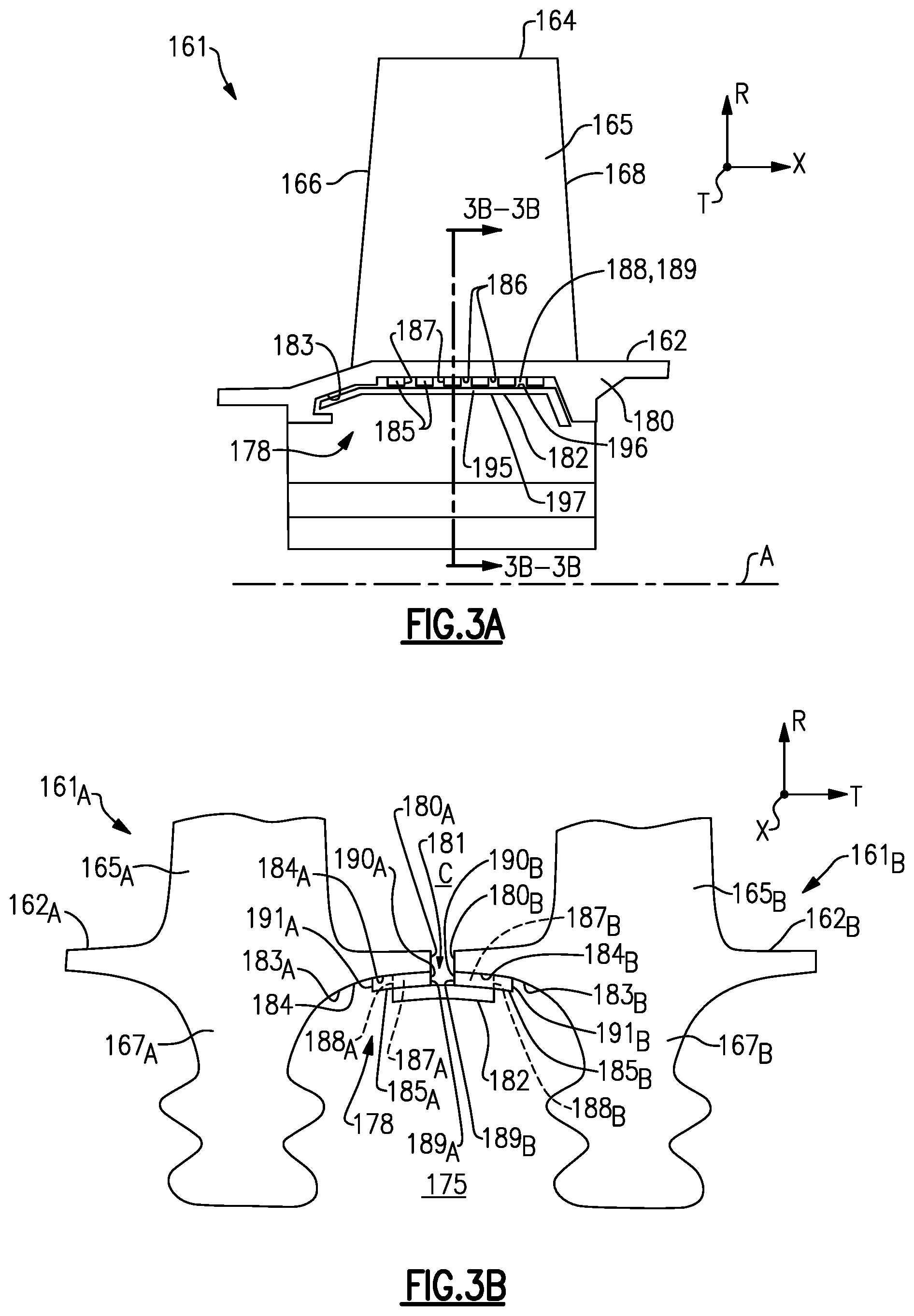 Patent US11781439 Figure 3 – Seal arrangement for turbine engine component