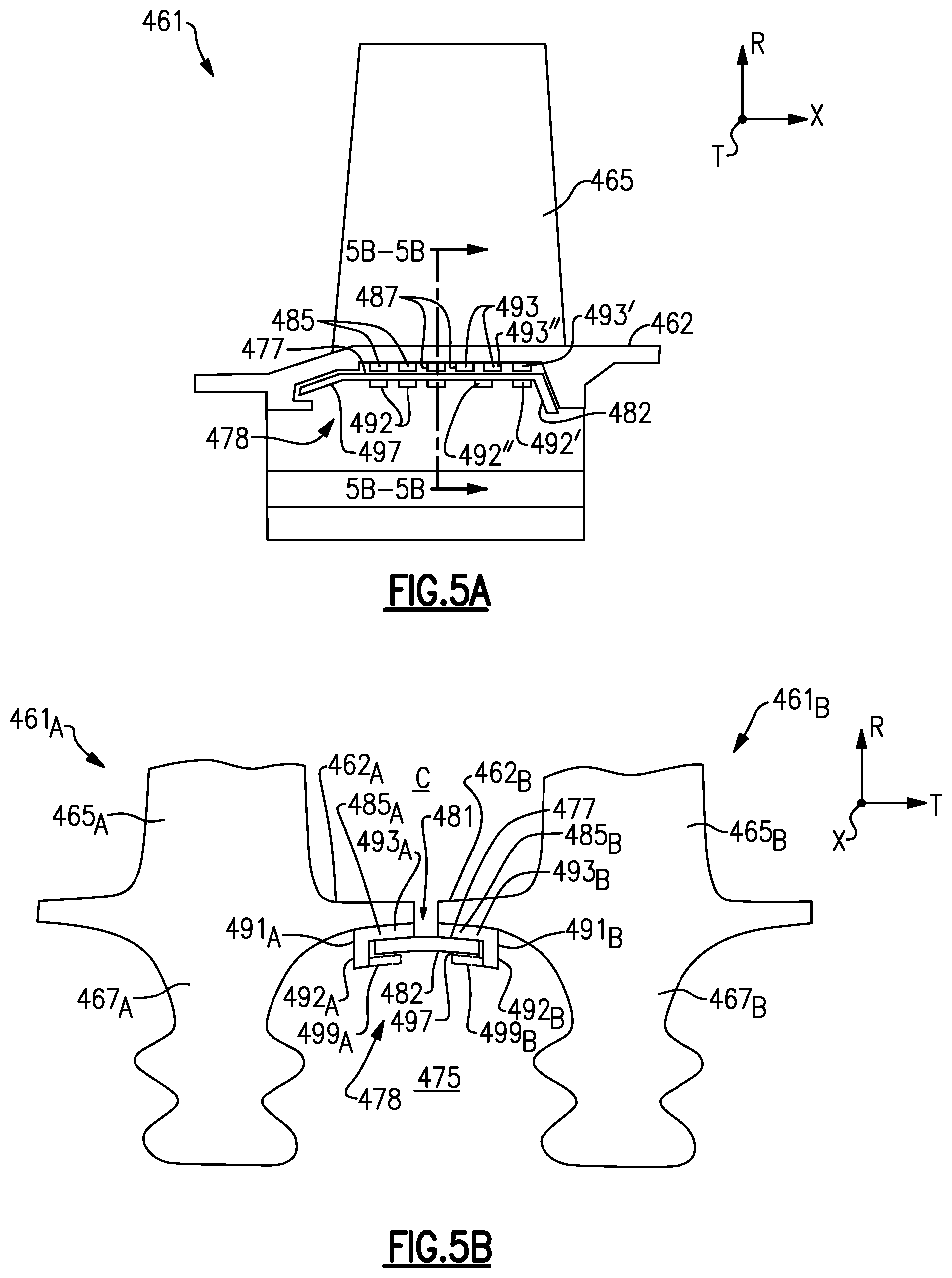 Patent US11781439 Figure 6 – Seal arrangement for turbine engine component
