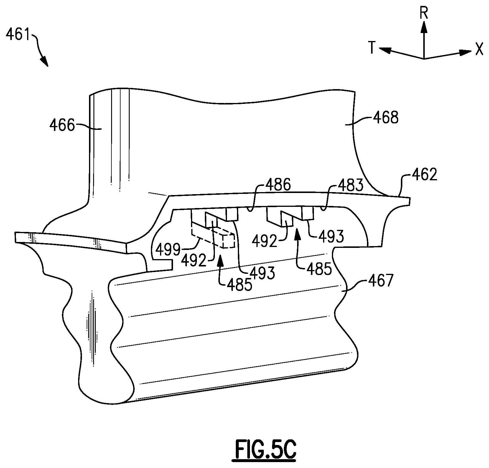 Patent US11781439 Figure 7 – Seal arrangement for turbine engine component