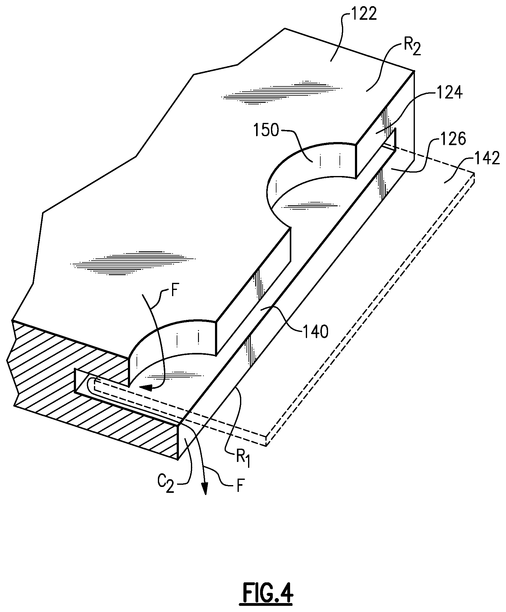 Patent US11781440 Figure 4 – Scalloped mateface seal arrangement for CMC platforms