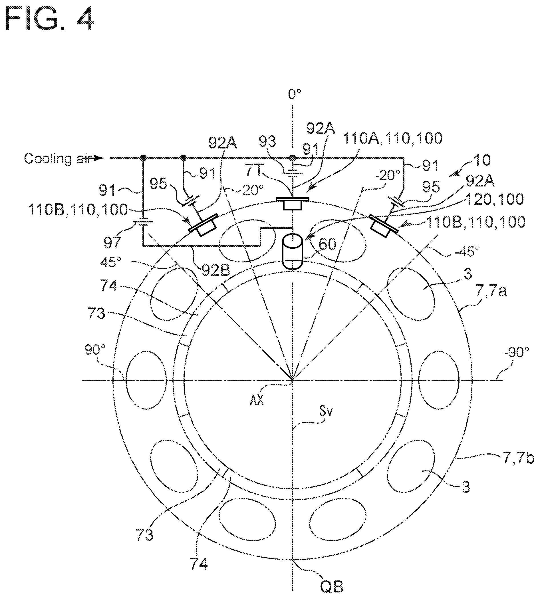 Patent US11781445 Figure 4 – Turbine casing, gas turbine, and method for preventing deformation of turbine casing