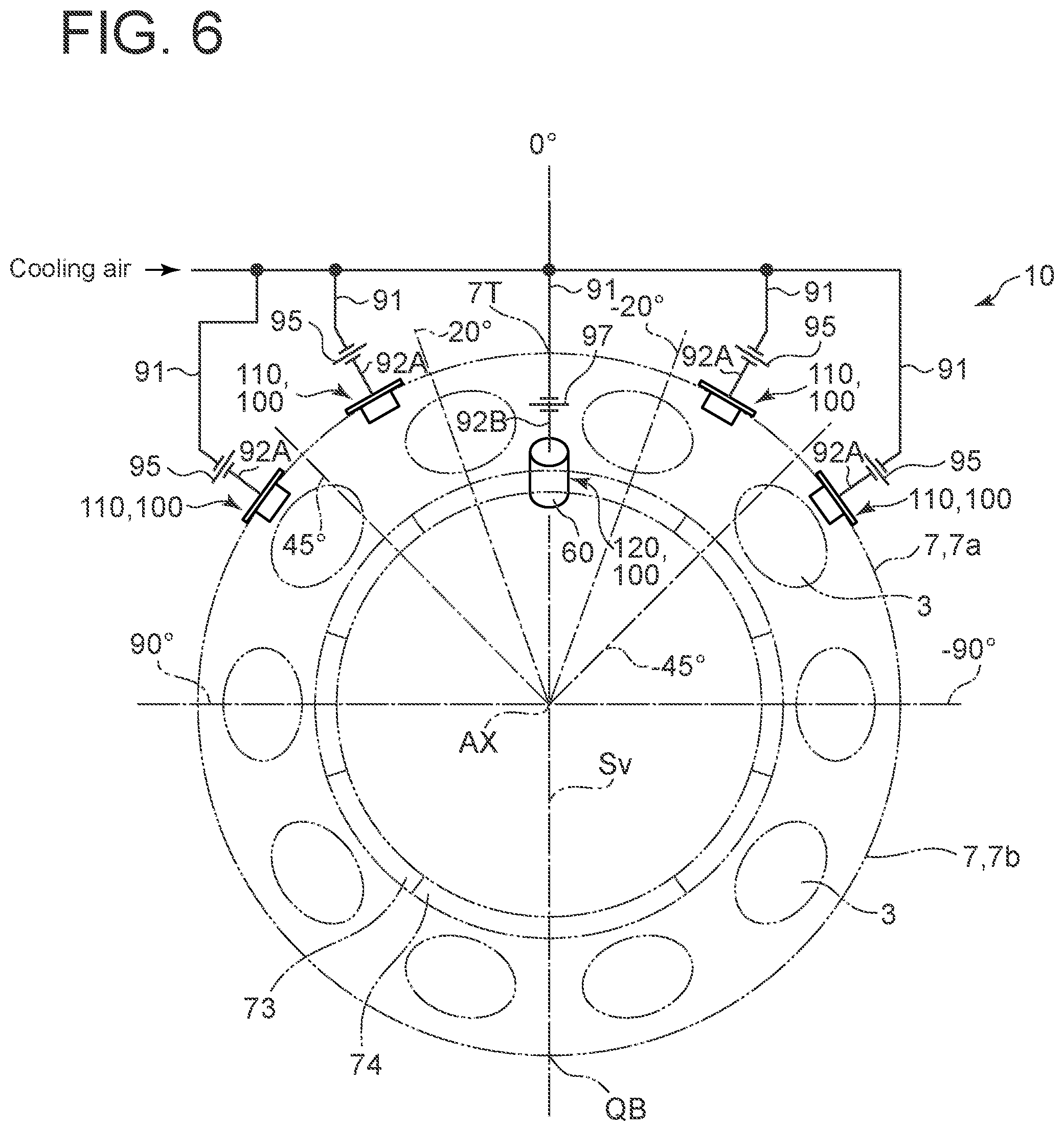 Patent US11781445 Figure 6 – Turbine casing, gas turbine, and method for preventing deformation of turbine casing