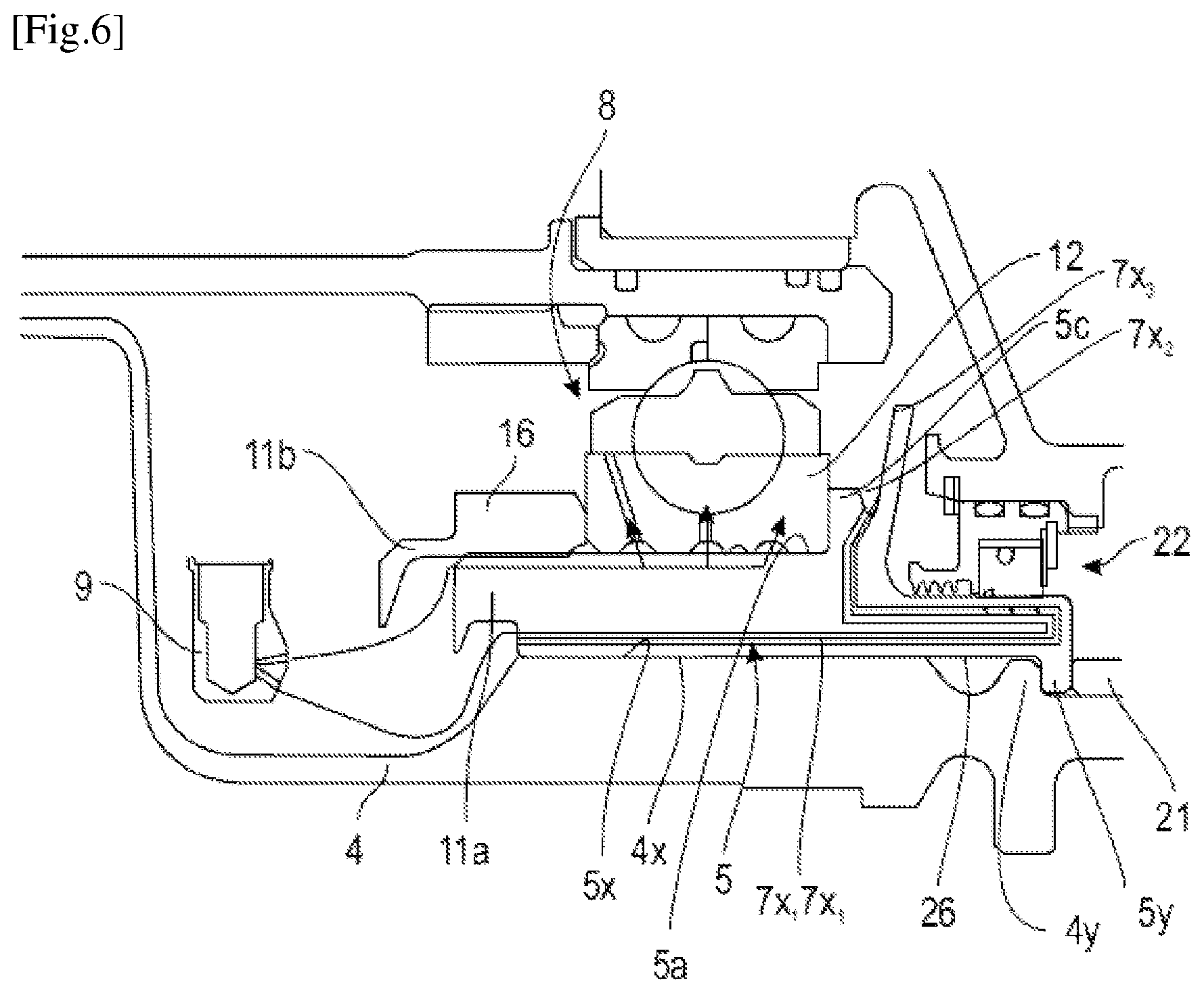 Patent US11781446 Figure 5 – Device for distributing oil from a rolling bearing for an aircraft turbine engine