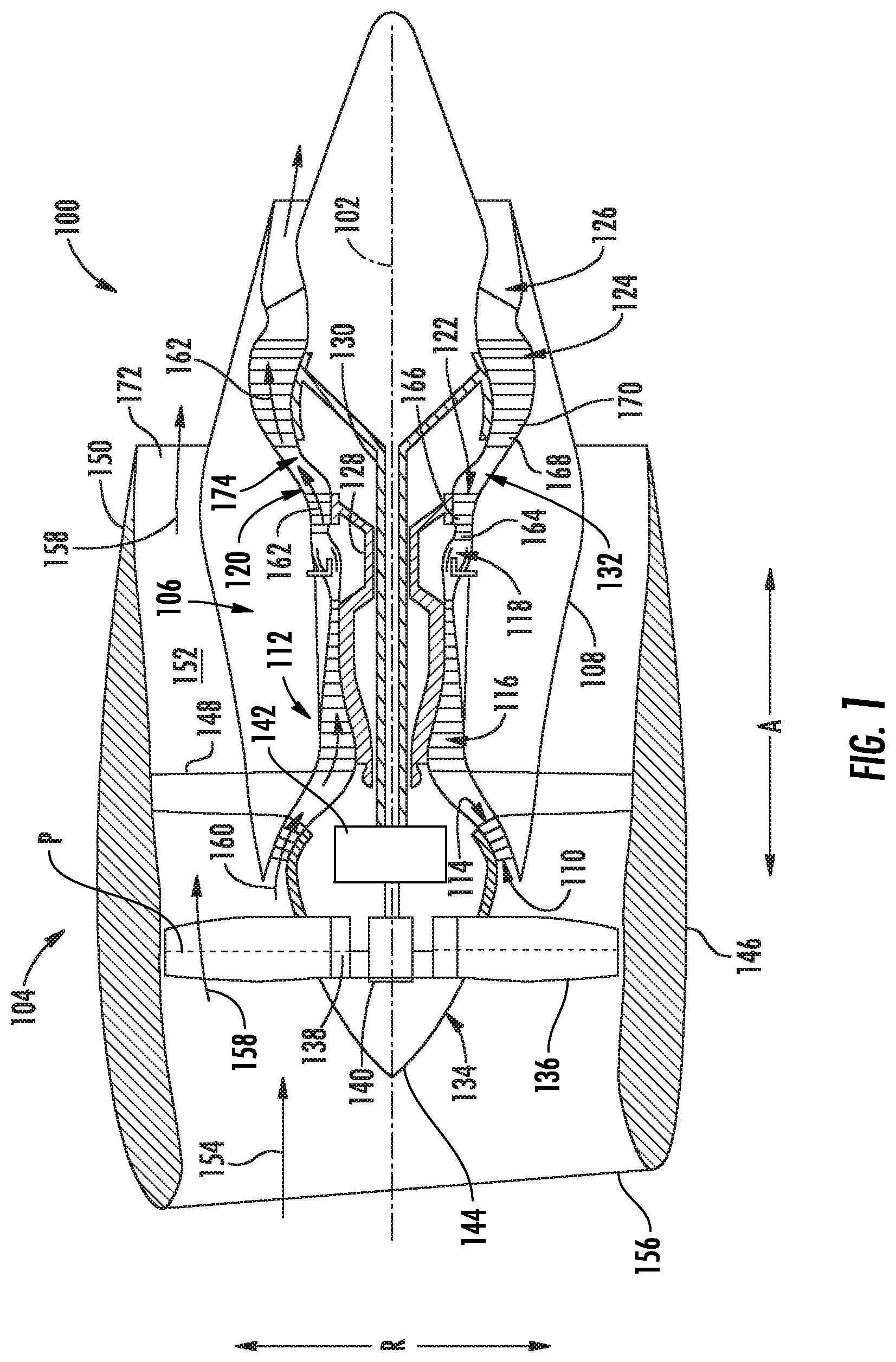 Patent US11781448 Figure 1 – Shroud pin for gas turbine engine shroud