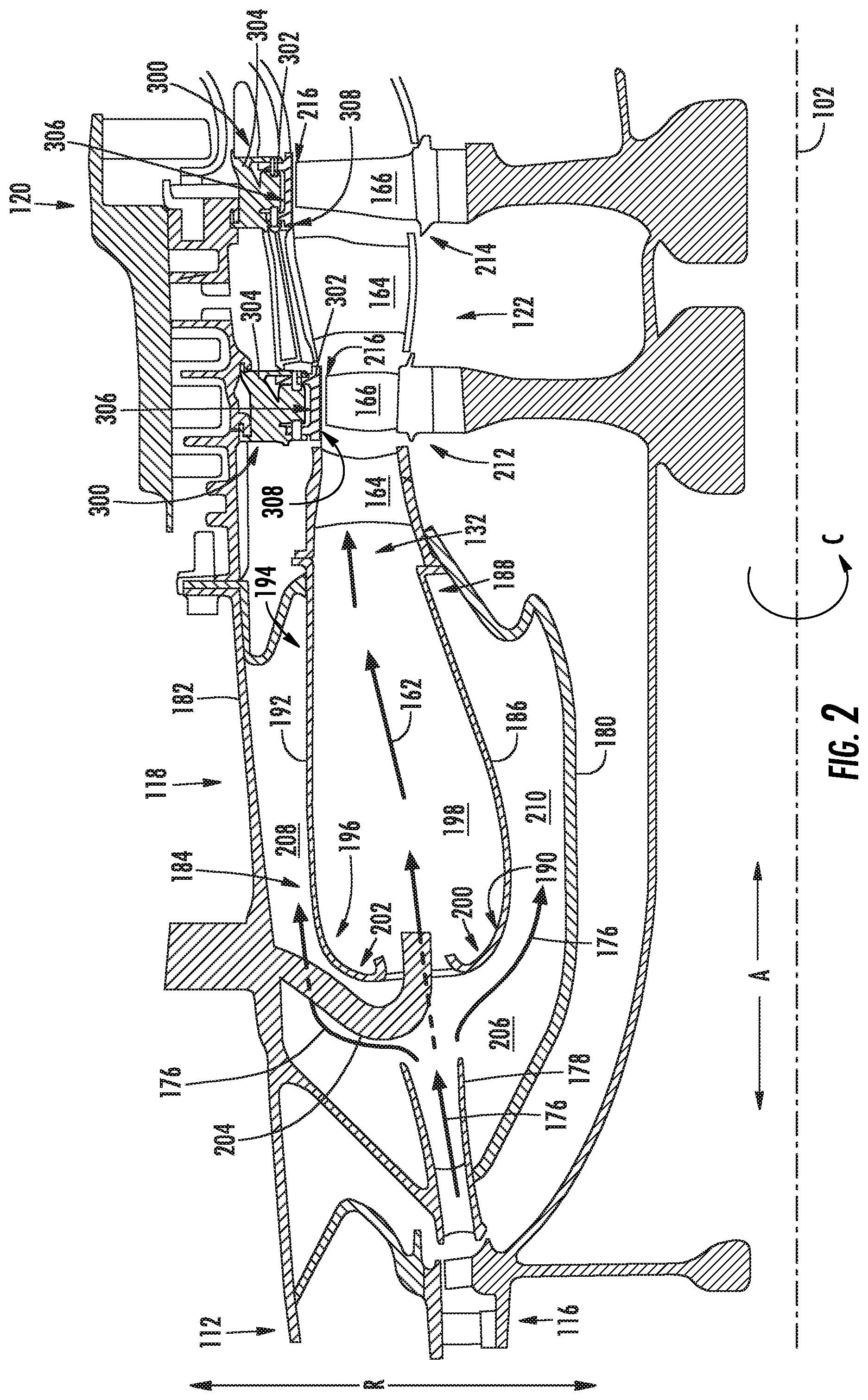 Patent US11781448 Figure 2 – Shroud pin for gas turbine engine shroud