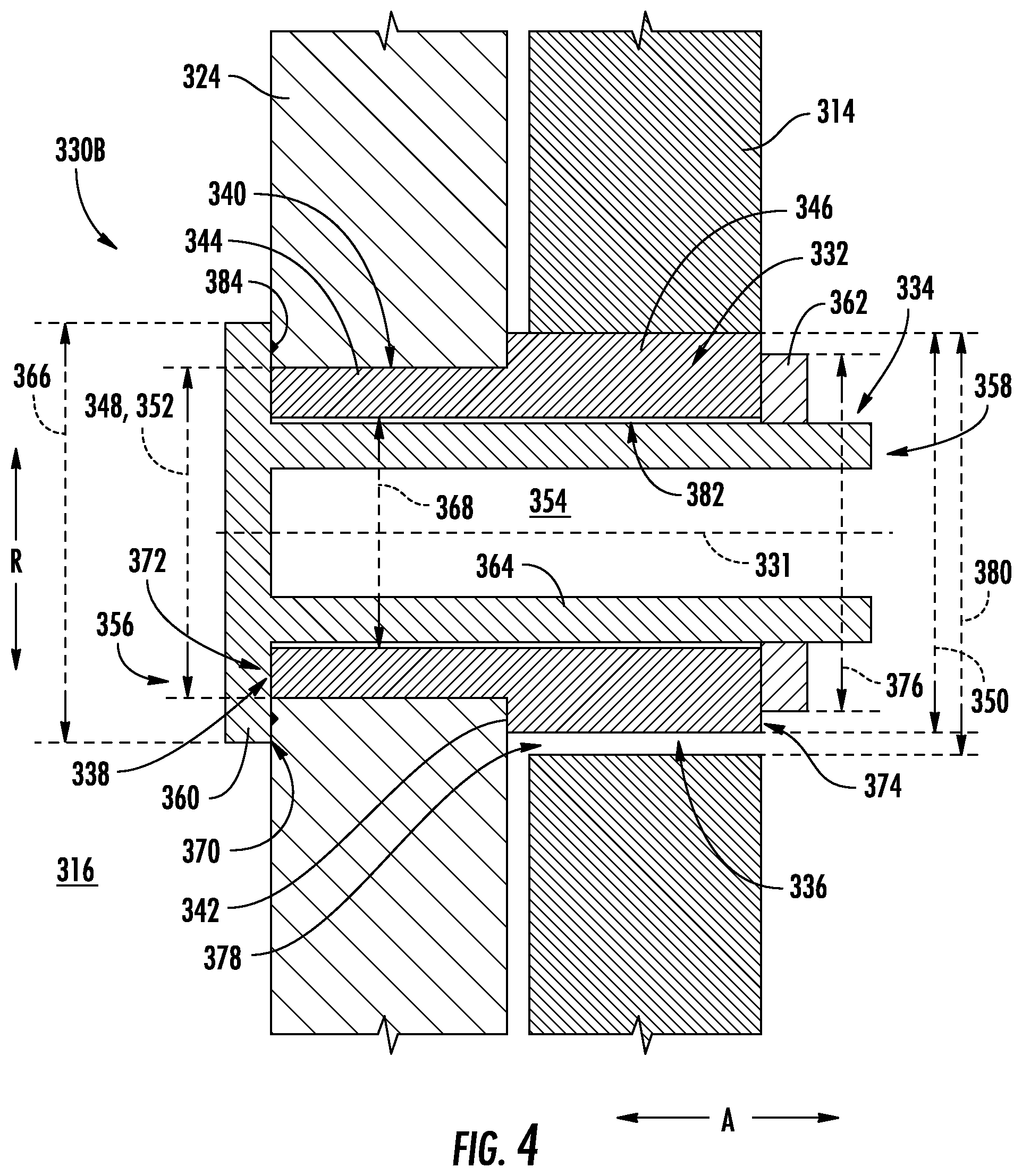 Patent US11781448 Figure 4 – Shroud pin for gas turbine engine shroud