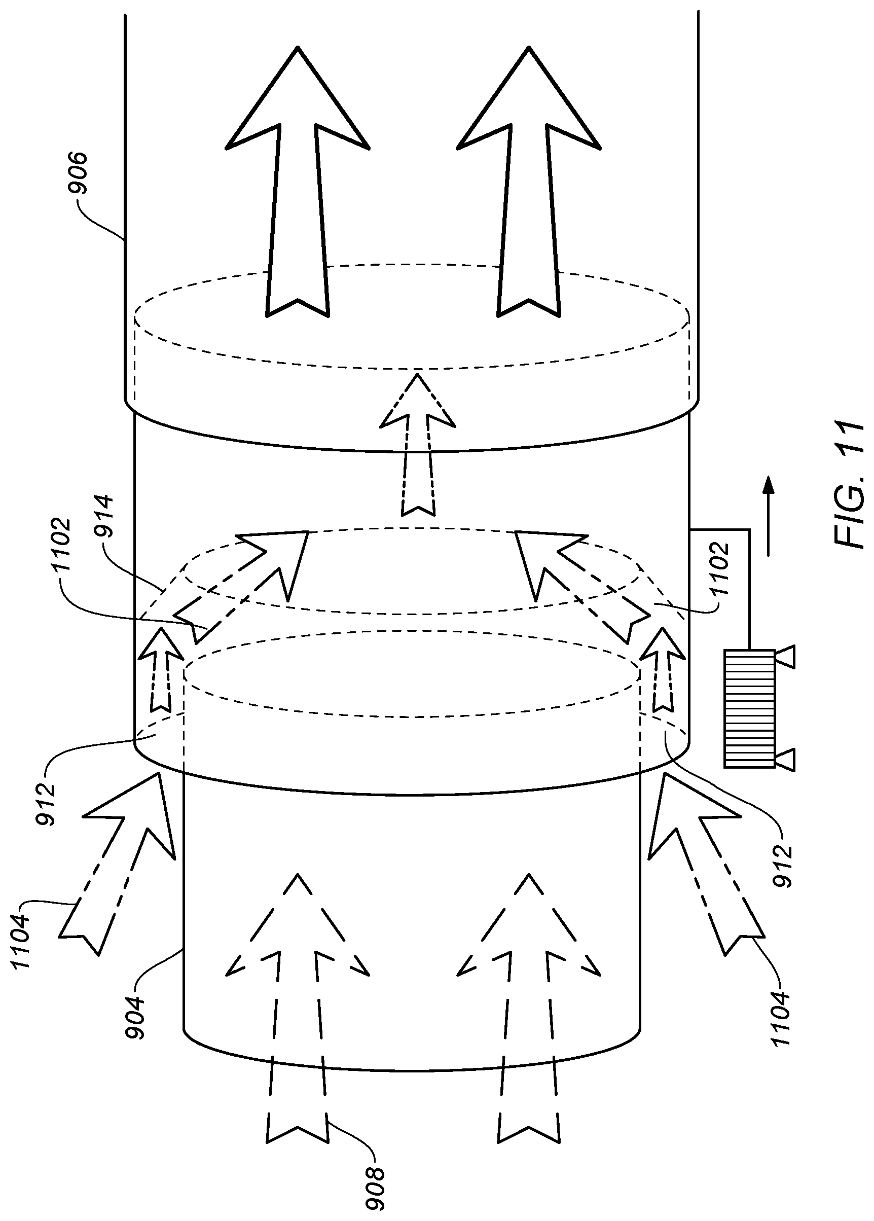 Patent US11781449 Figure 11 – Apparatus and method for controlling a gas stream temperature or rate of temperature change