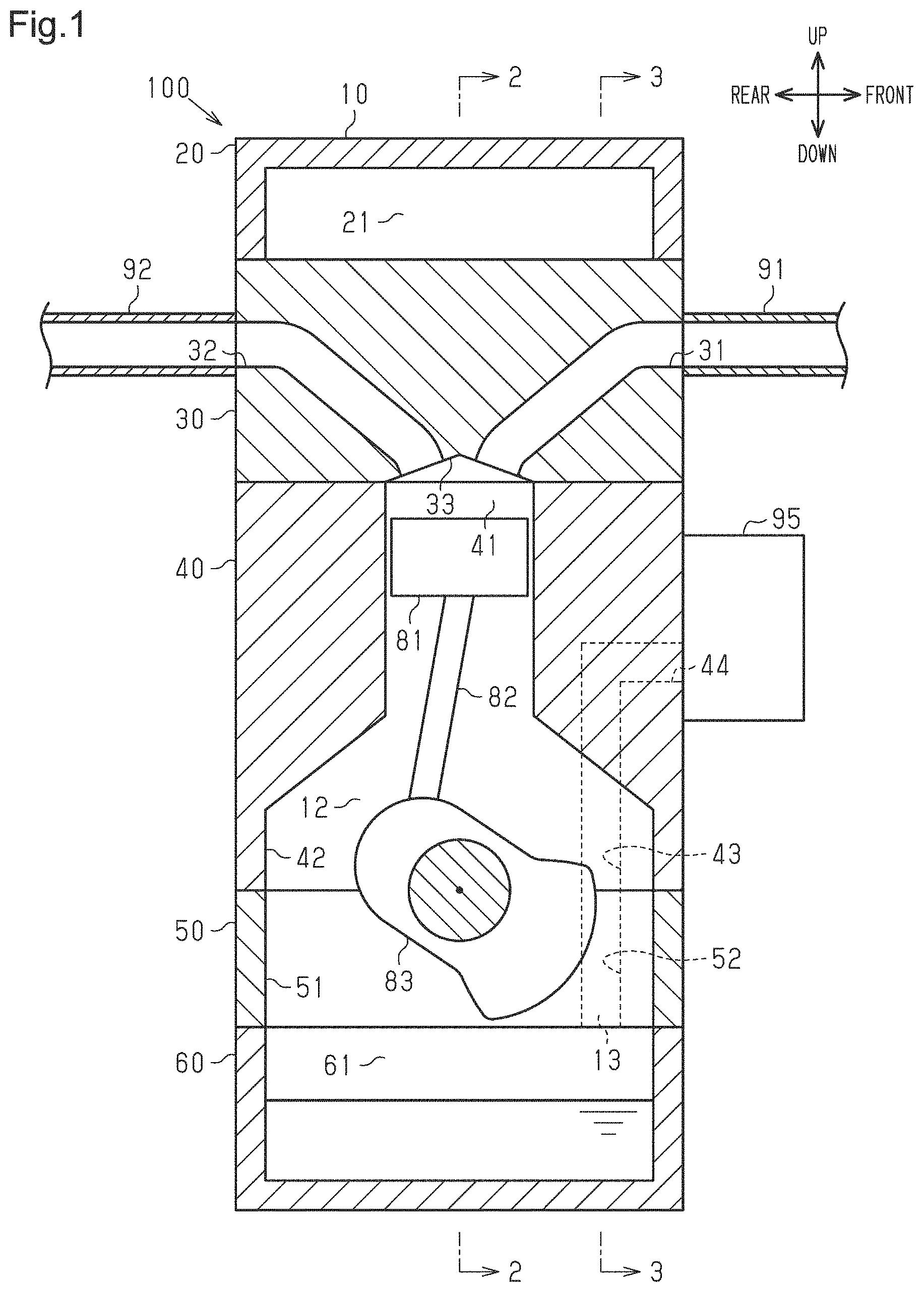 Patent US11781454 Figure 1 – Internal combustion engine