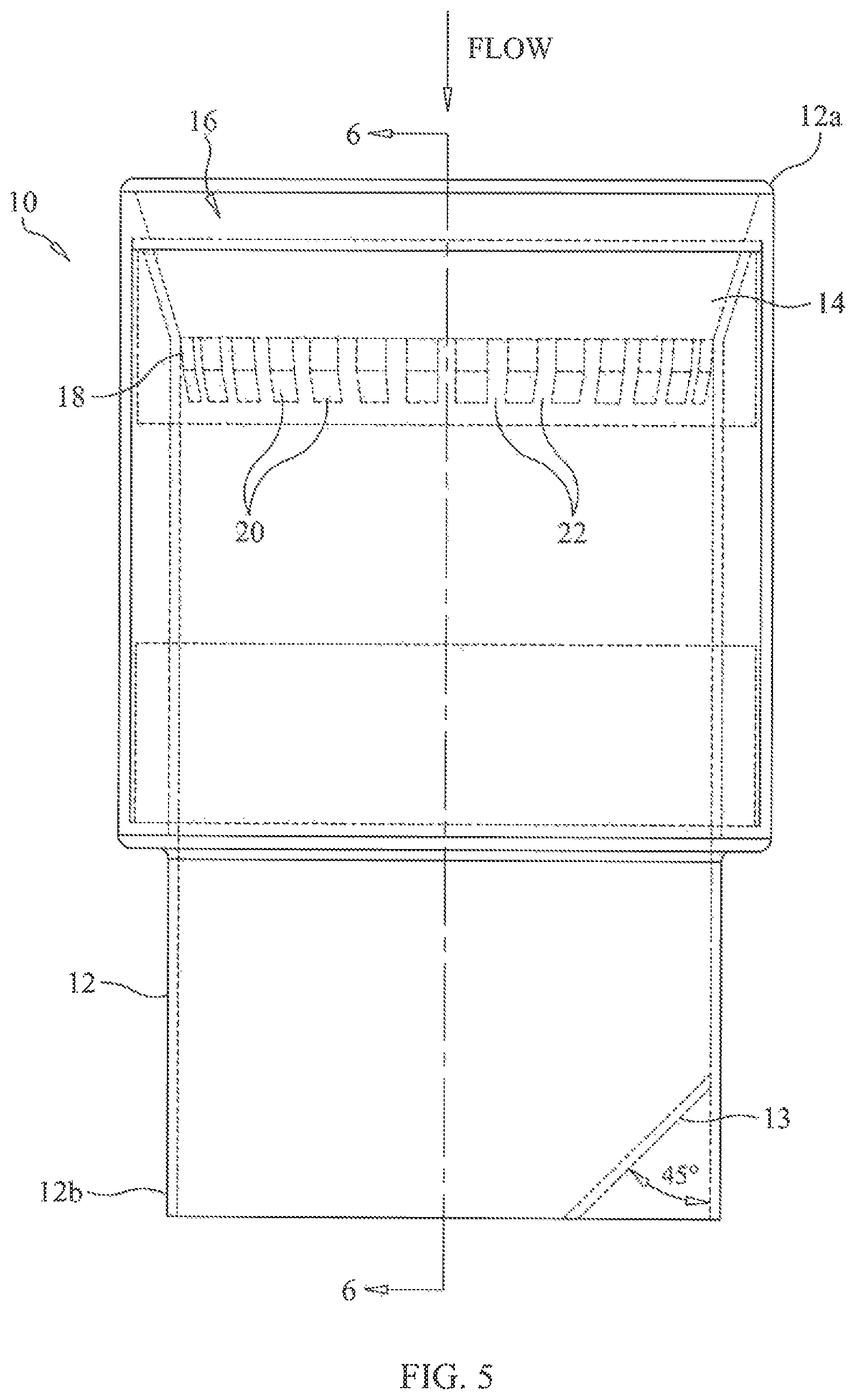 Patent US11781465 Figure 5 – Vortex generating apparatus for use with marine exhaust systems for improved exhaust cooling