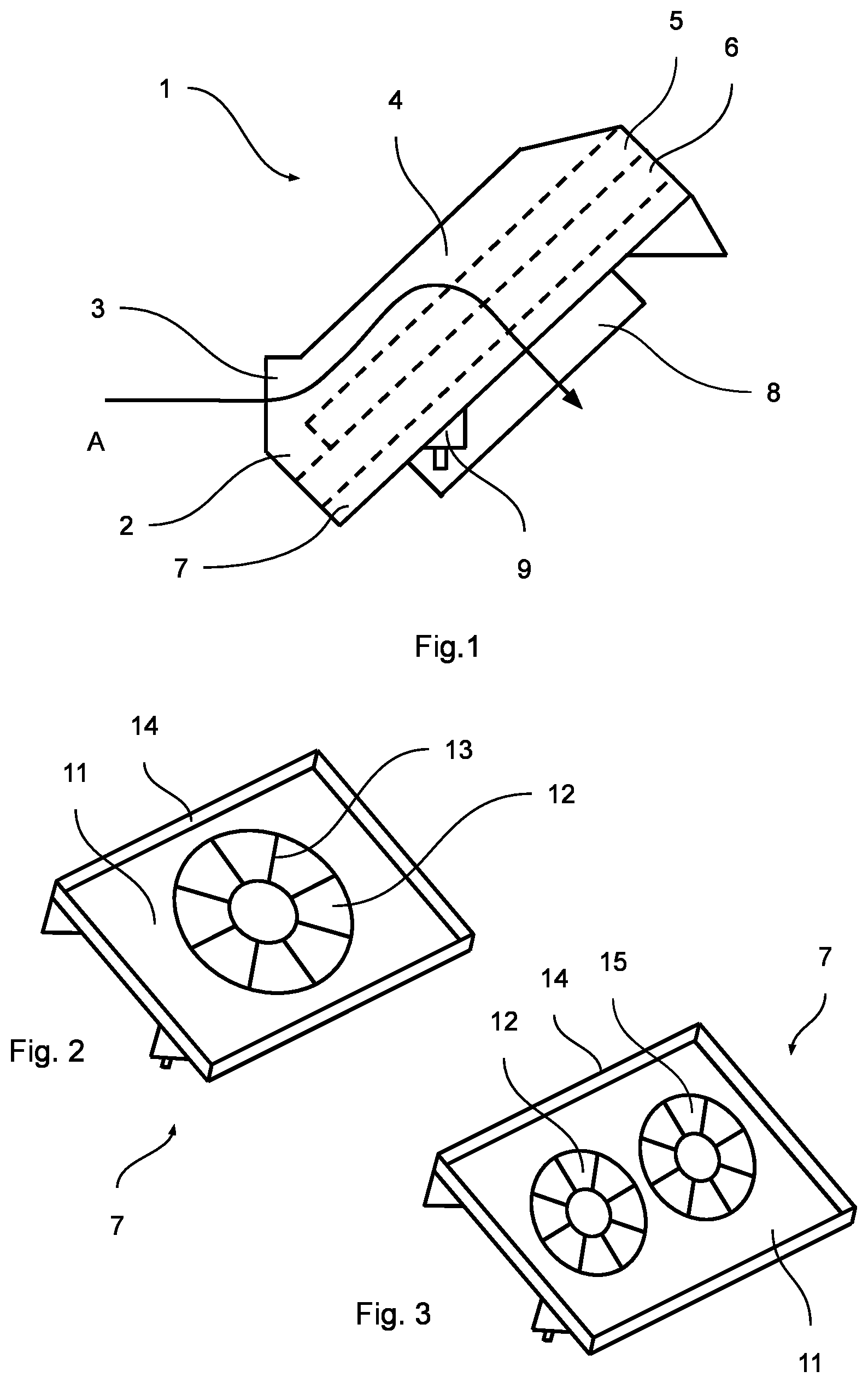 Patent US11781467 Figure 1 – Fan shroud for a vehicle heat-exchange module