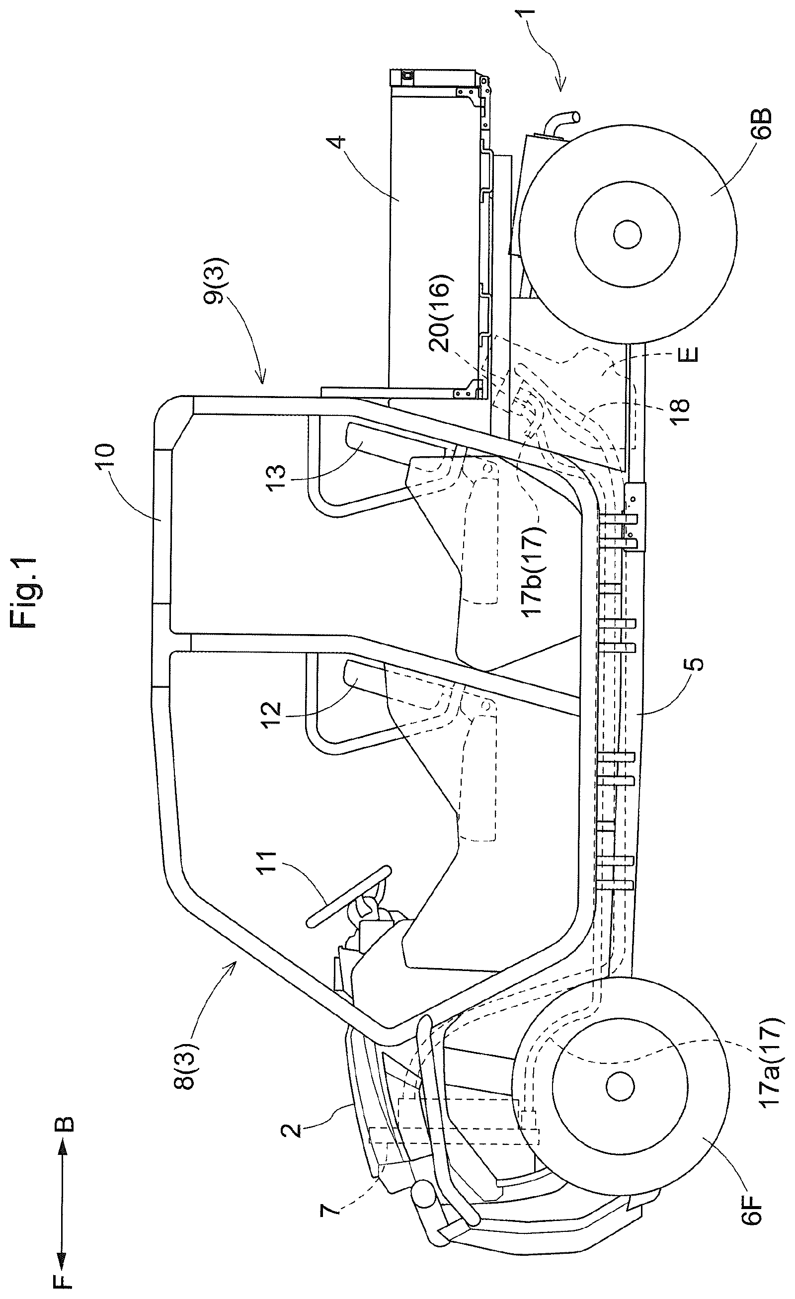 Patent US11781468 Figure 1 – Work vehicle