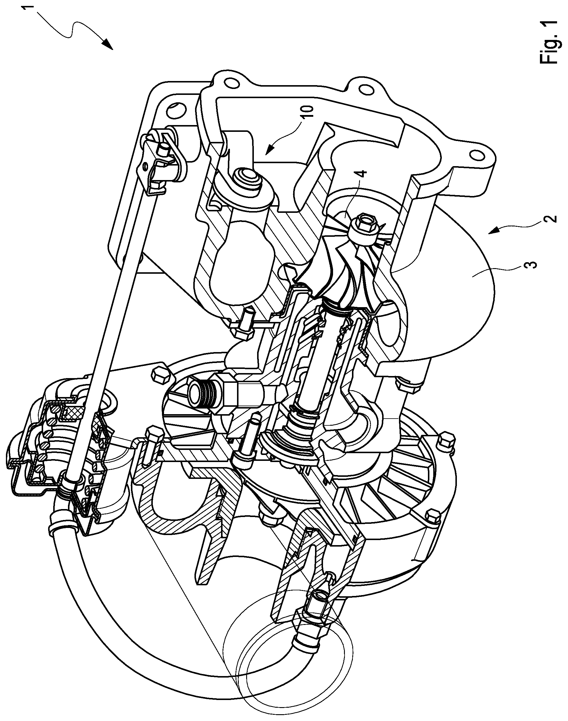 Patent US11781472 Figure 1 – Flap arrangement for a turbine of an exhaust-gas turbocharger