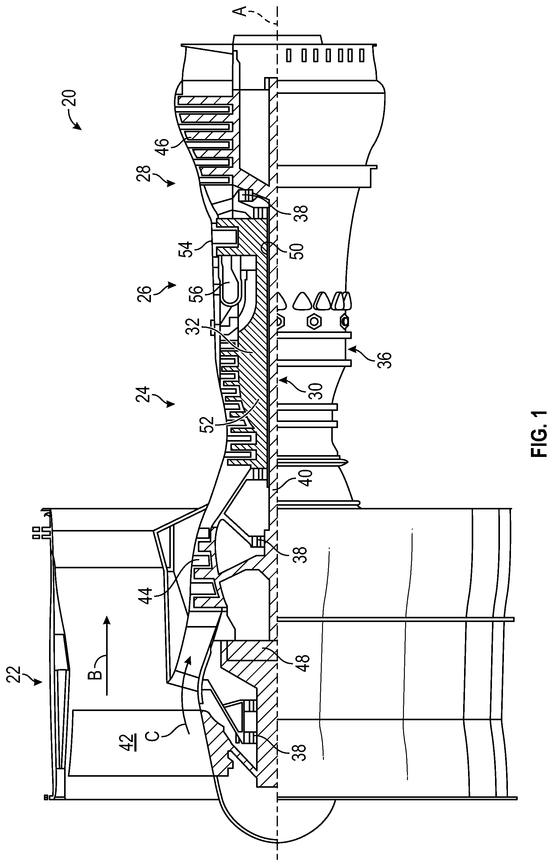 Patent US11781477 — Hybrid-electric single engine descent failure management — Figure 1