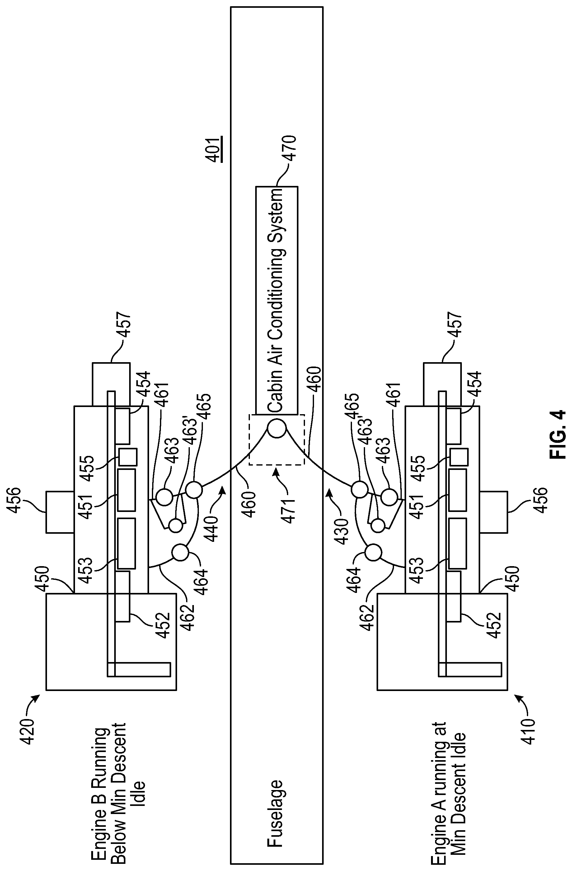 Patent US11781477 Figure 4 – Hybrid-electric single engine descent failure management