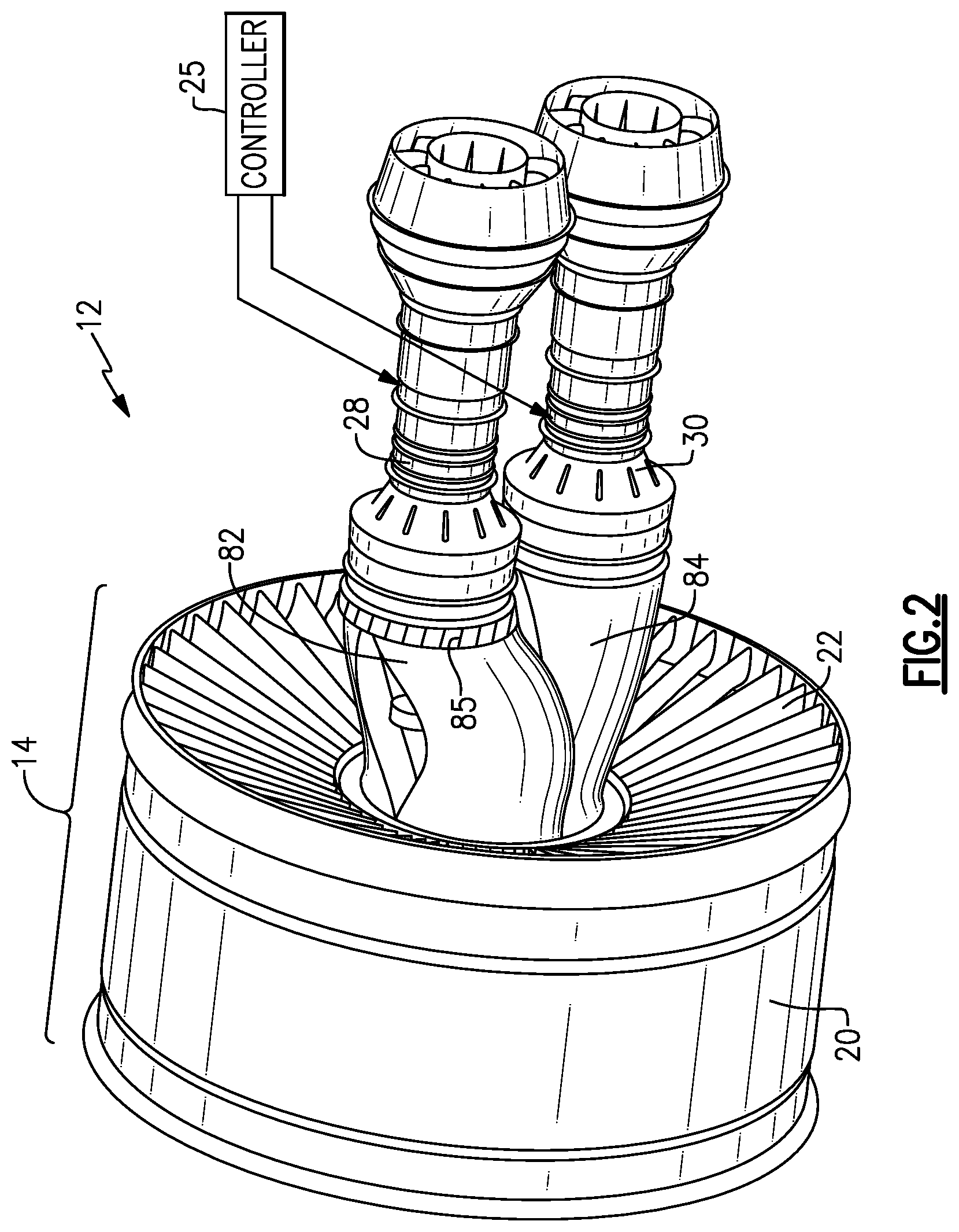 Patent US11781478 Figure 2 – Multi core geared gas turbine engine