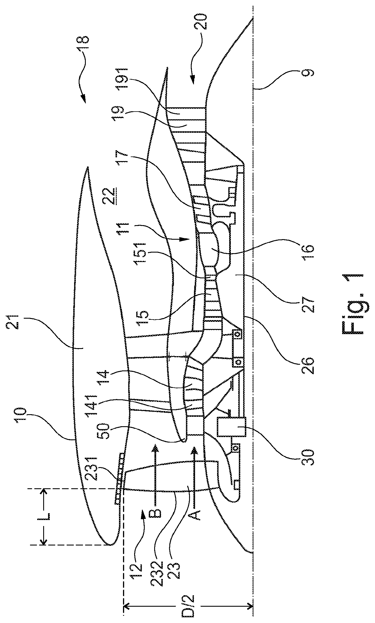 Patent US11781491 Figure 1 – Geared gas turbine engine