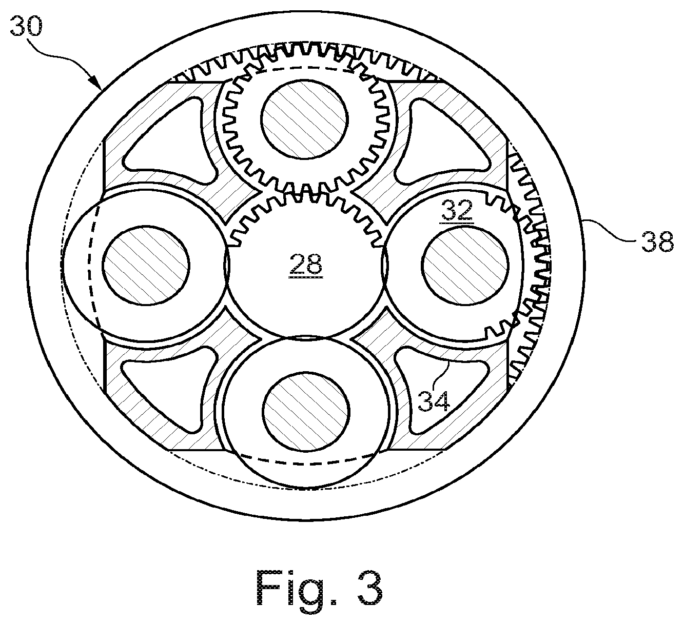 Patent US11781491 Figure 3 – Geared gas turbine engine