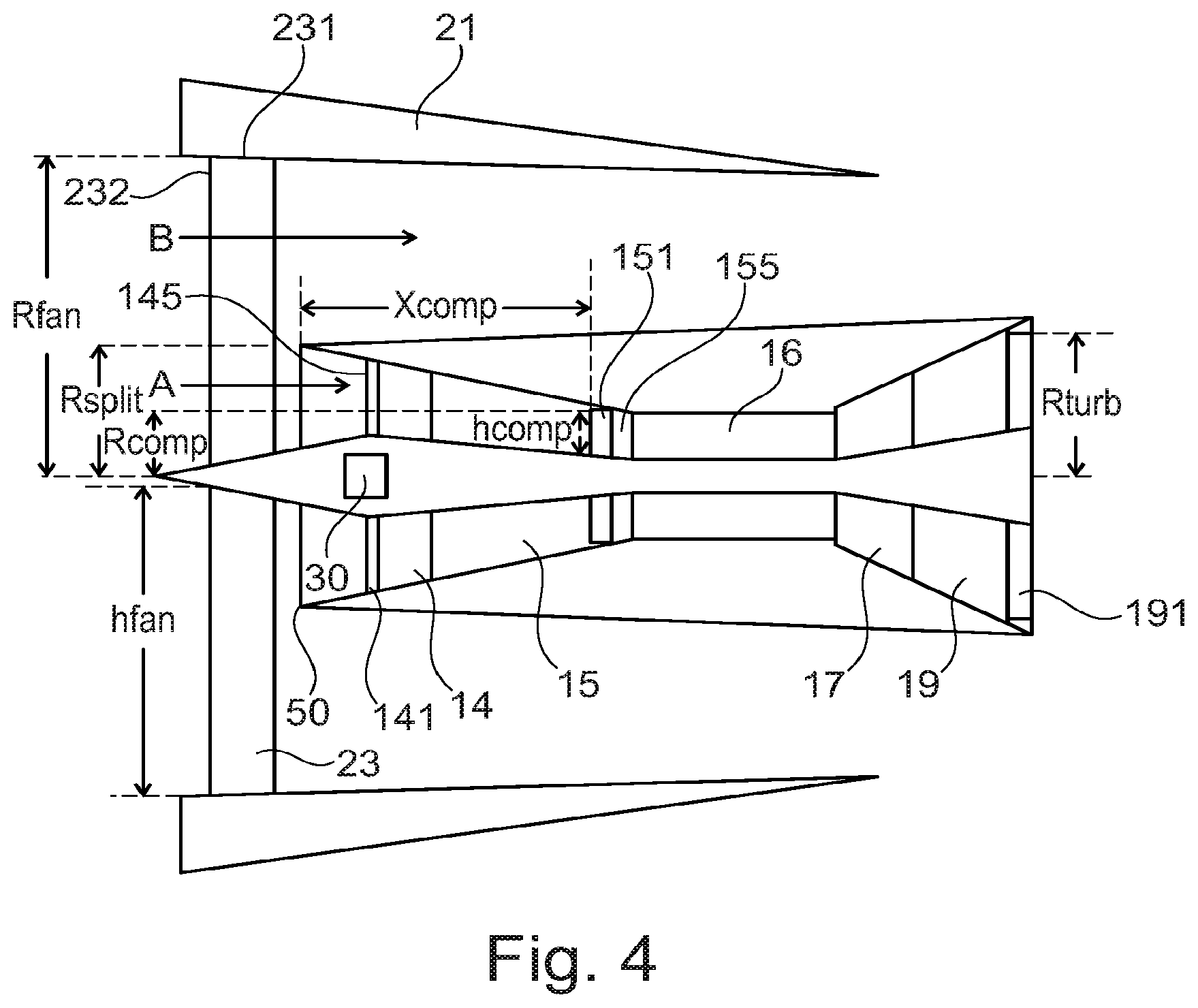 Patent US11781491 Figure 4 – Geared gas turbine engine