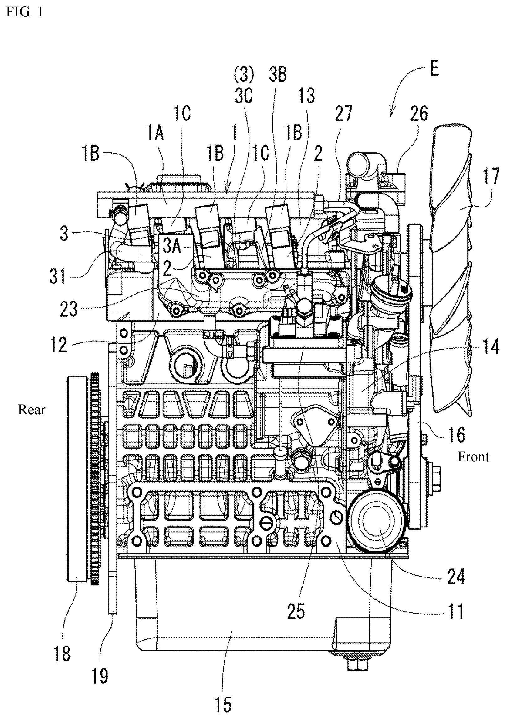 Patent US11781501 Figure 1 – Engine head structure