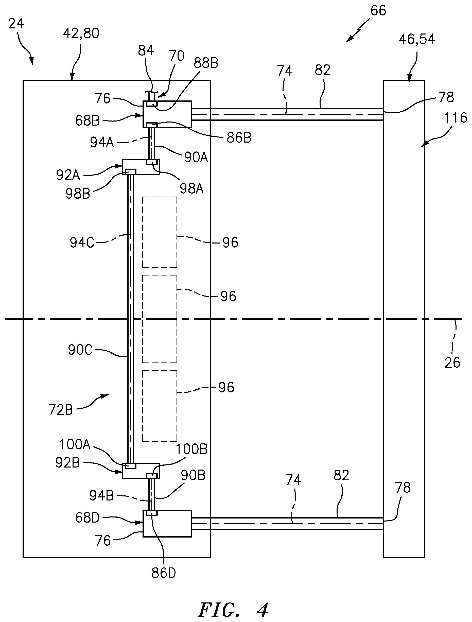 Patent US11781502 Figure 4 – Actuation system for a thrust reverser of an aircraft propulsion system