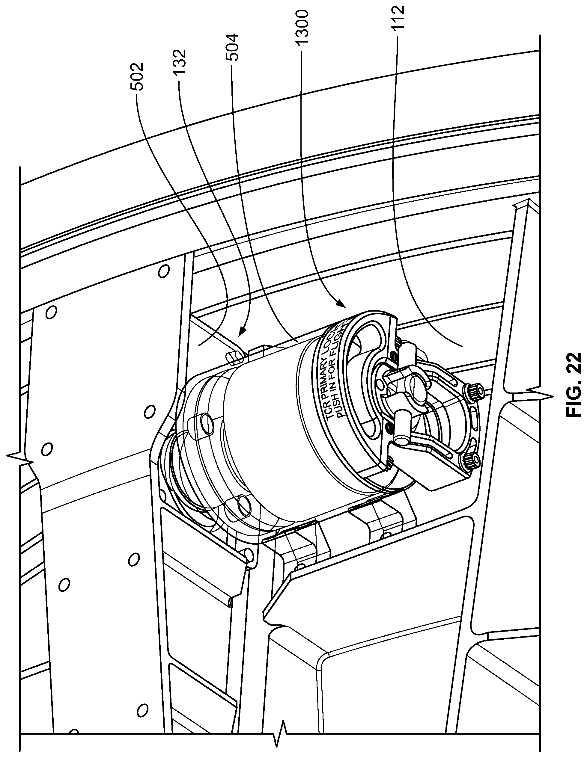 Patent US11781503 Figure 12 – Translating cowl thrust reverser primary lock system
