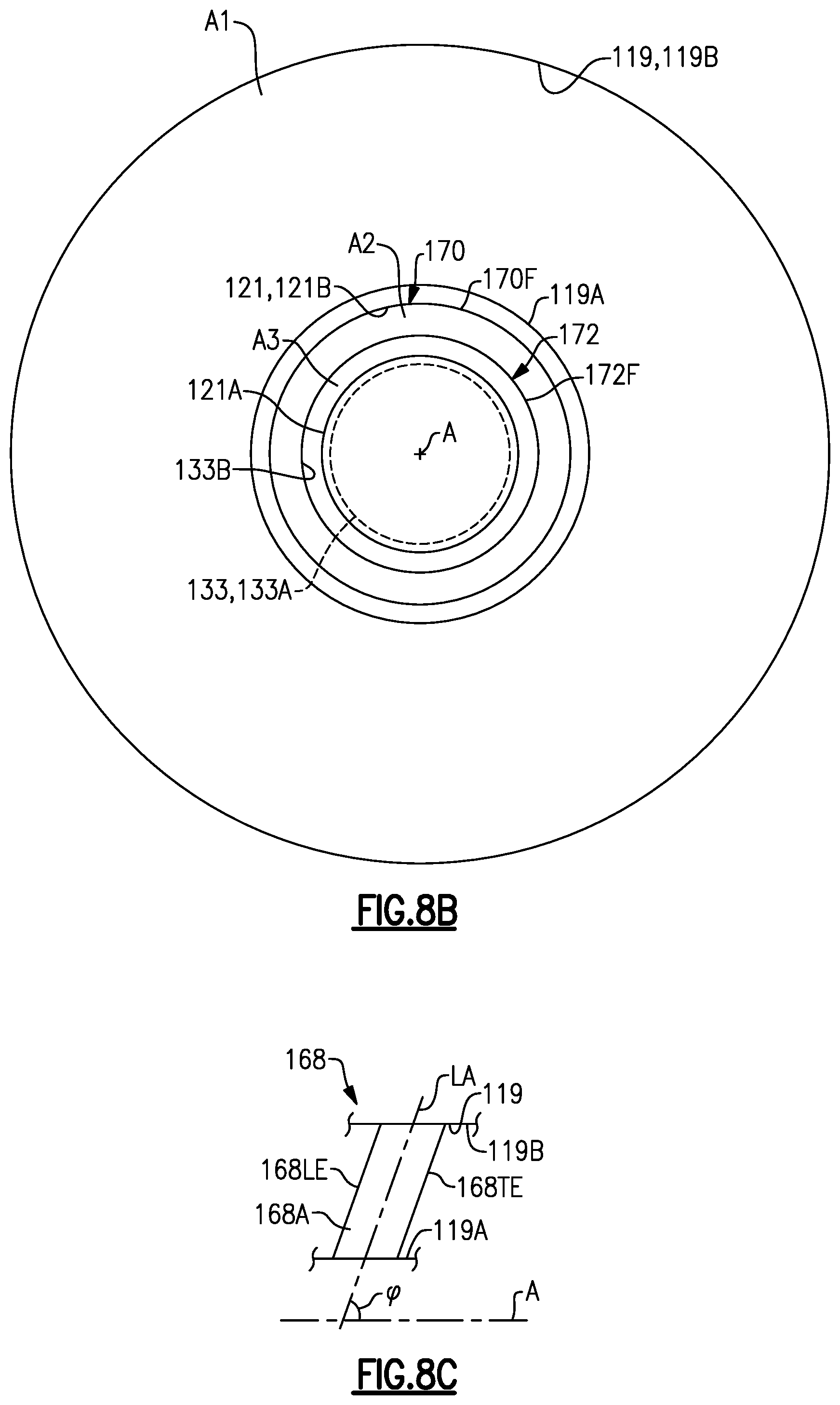 Patent US11781506 Figure 10 – Splitter and guide vane arrangement for gas turbine engines