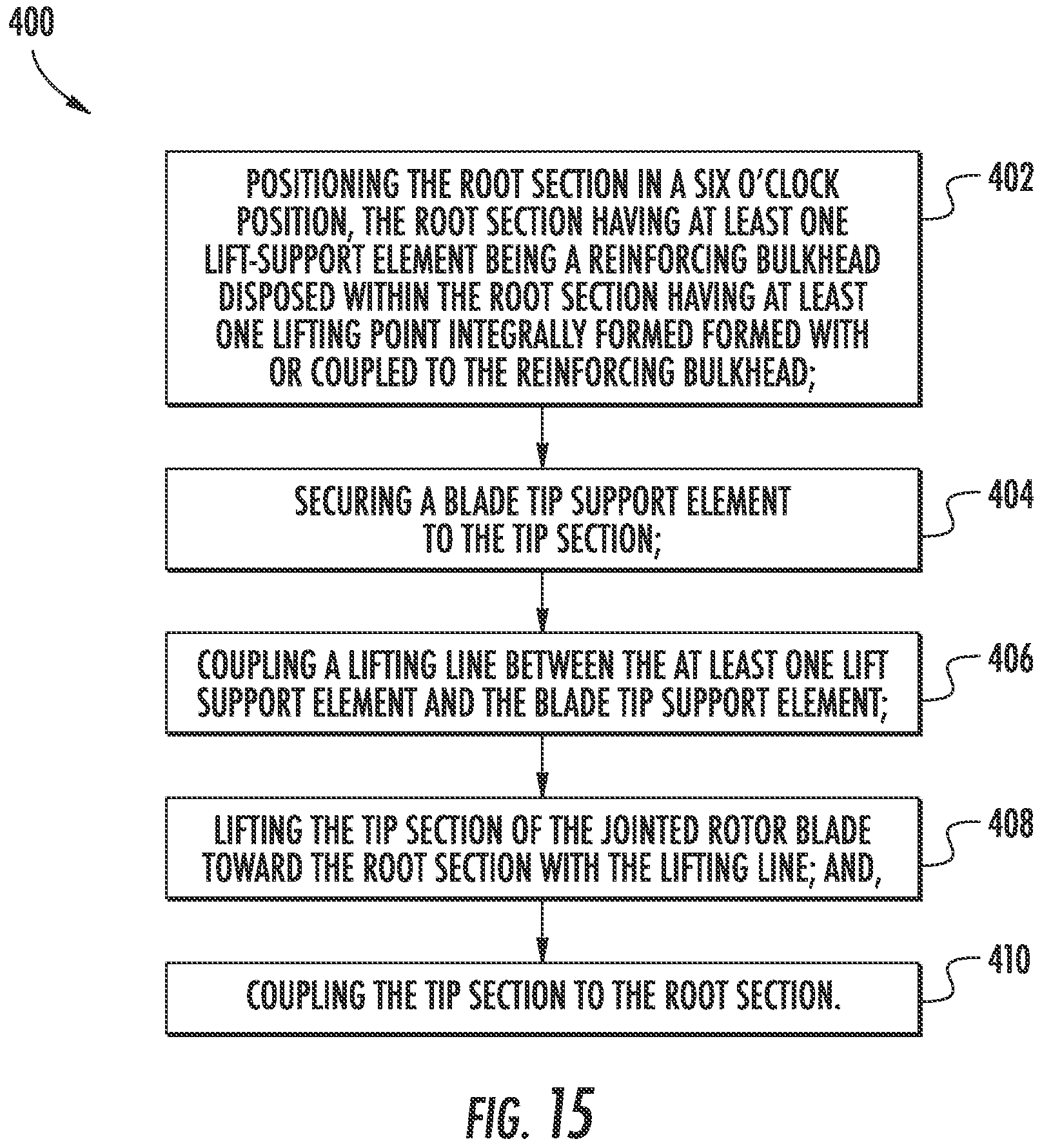 Patent US11781528 Figure 10 – System and method for servicing a jointed rotor blade of a wind turbine