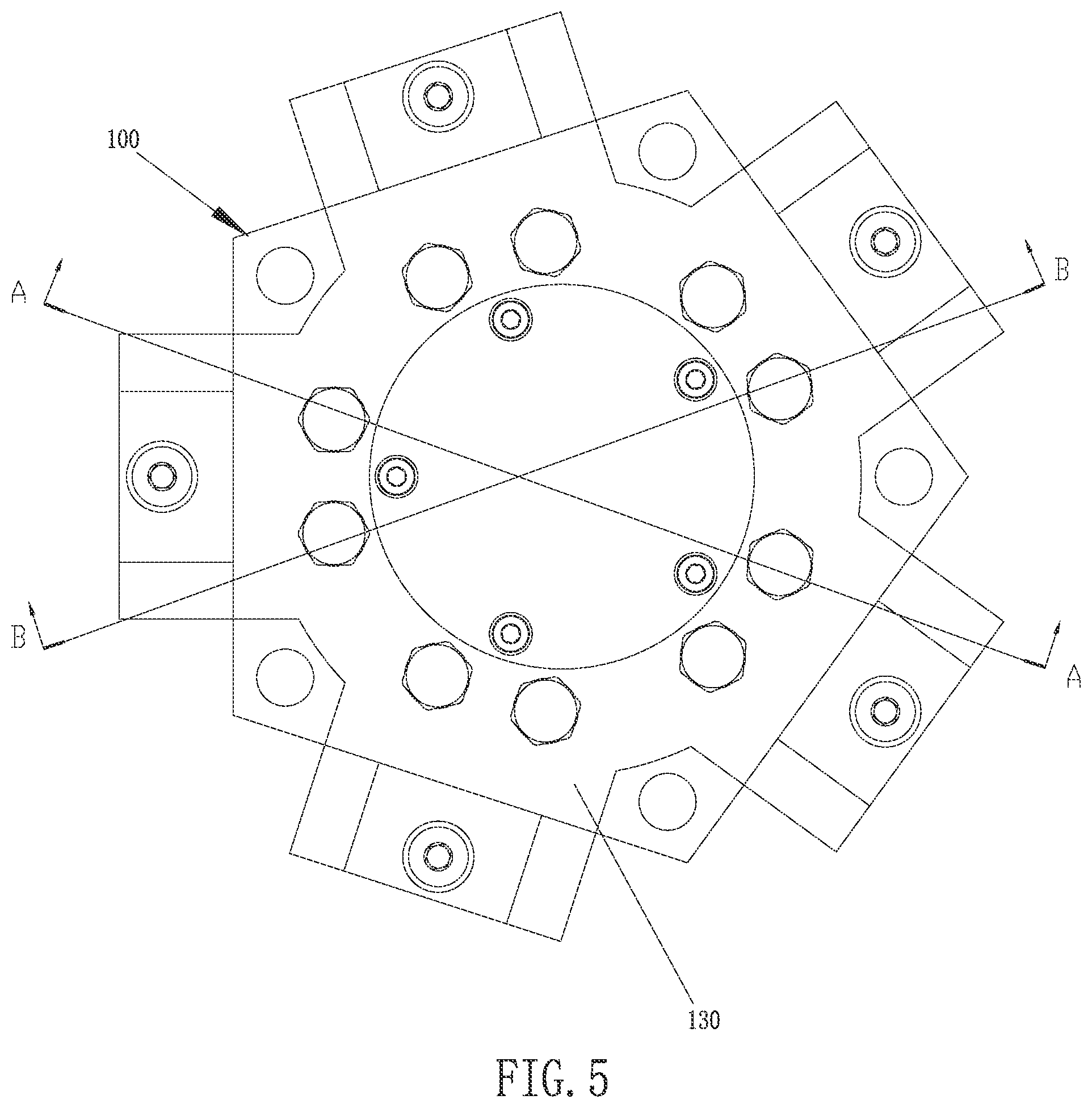 Patent US11781537 Figure 5 – Radial piston hydraulic device distributed by pilot operated check valves
