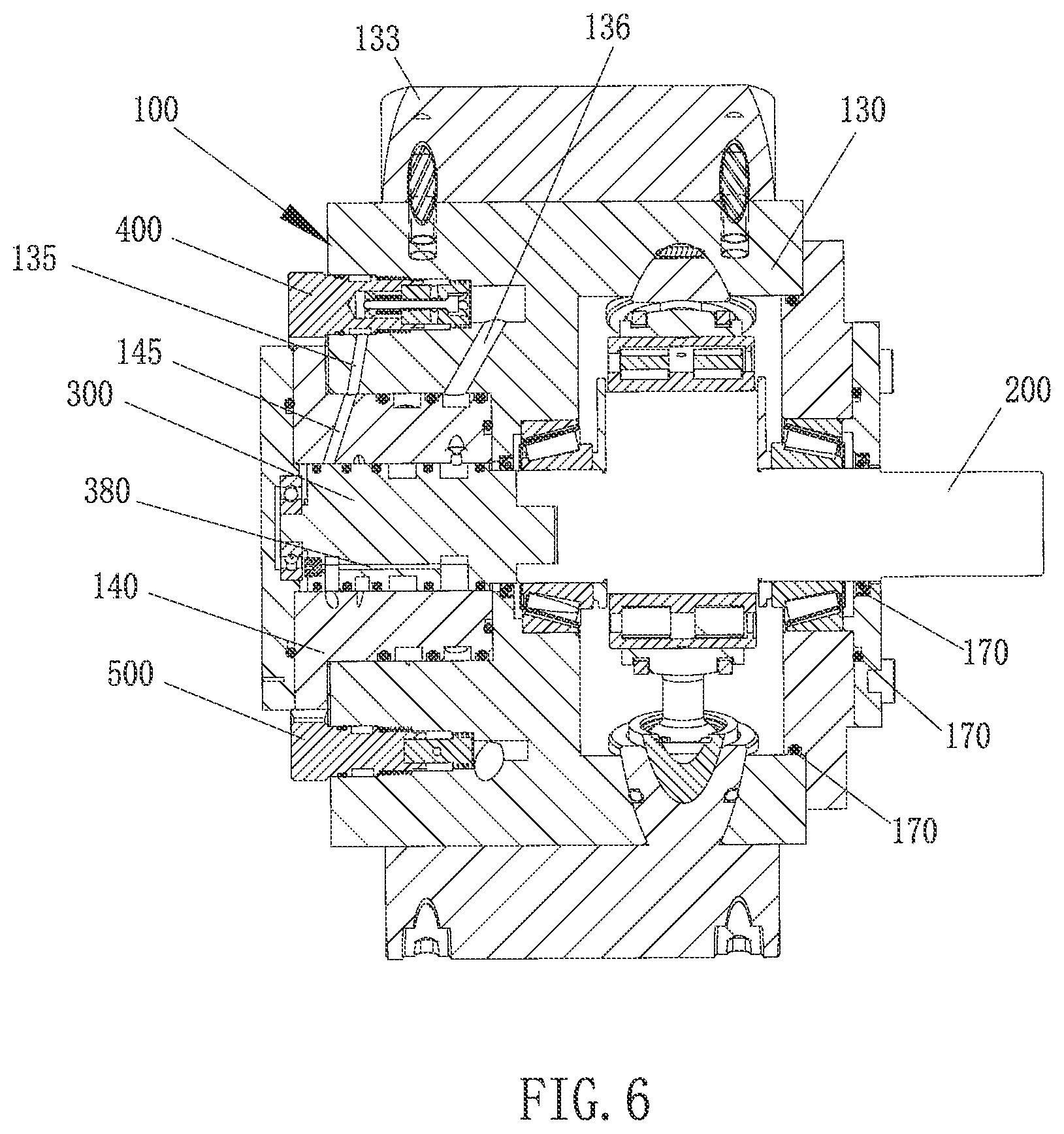 Patent US11781537 Figure 6 – Radial piston hydraulic device distributed by pilot operated check valves