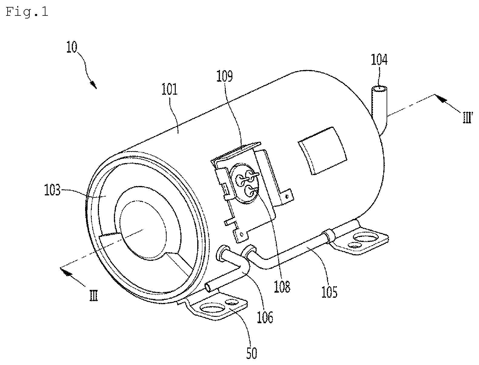 Patent US11781540 Figure 1 – Linear compressor