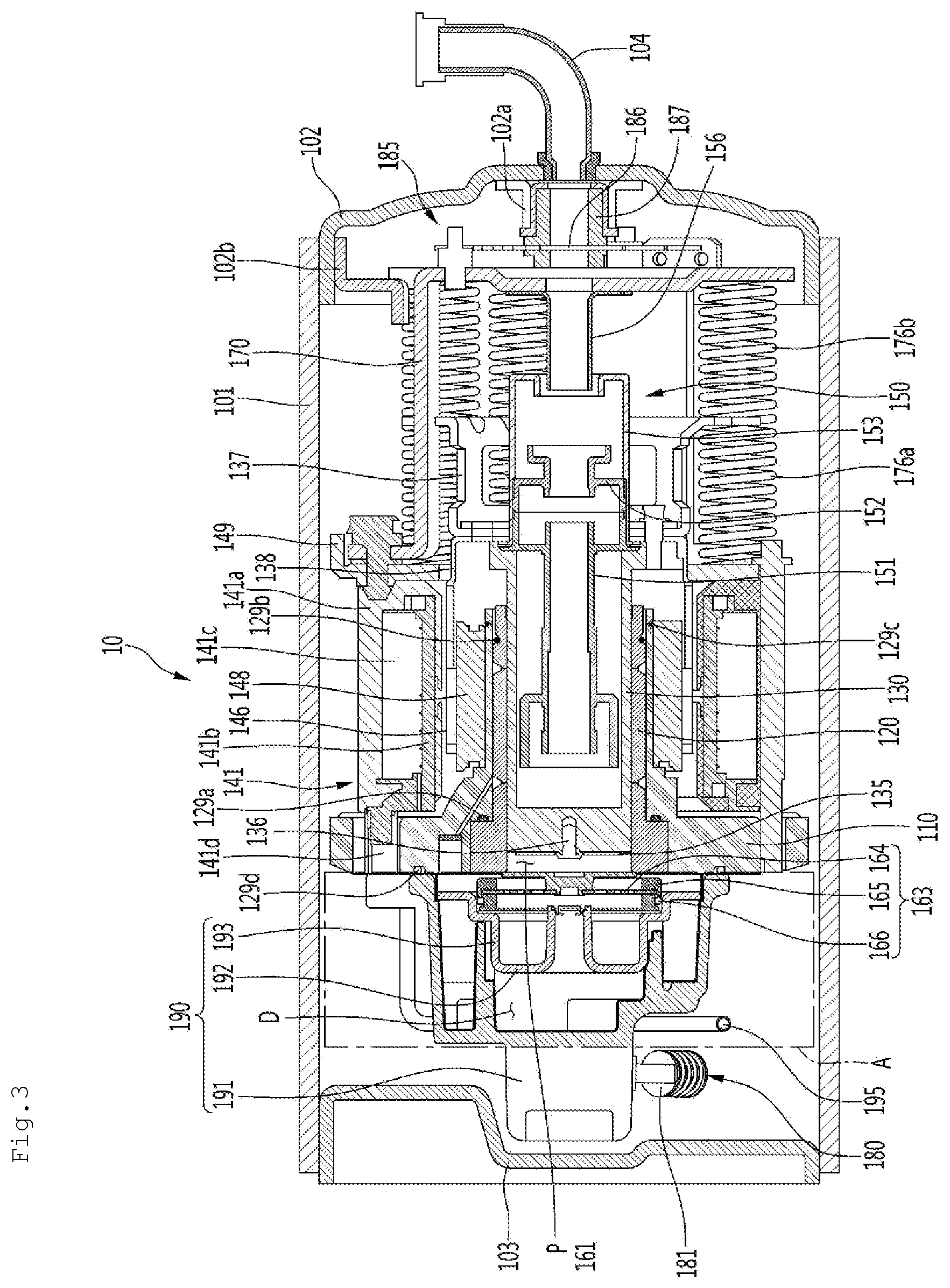 Patent US11781540 Figure 3 – Linear compressor
