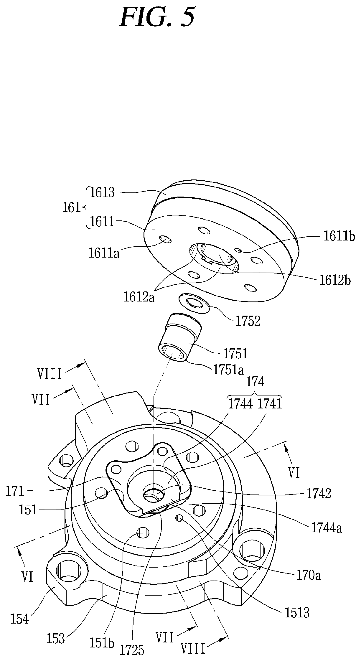 Patent US11781546 Figure 5 – Scroll compressor