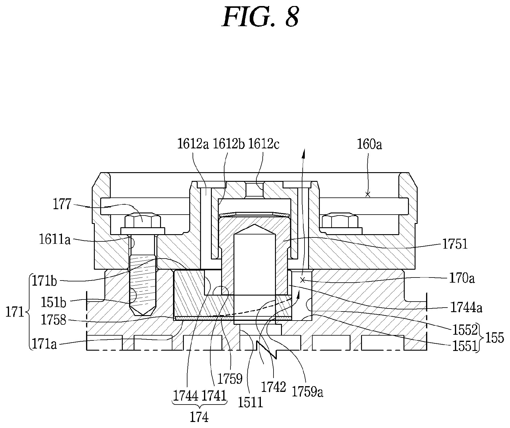 Patent US11781546 Figure 8 – Scroll compressor