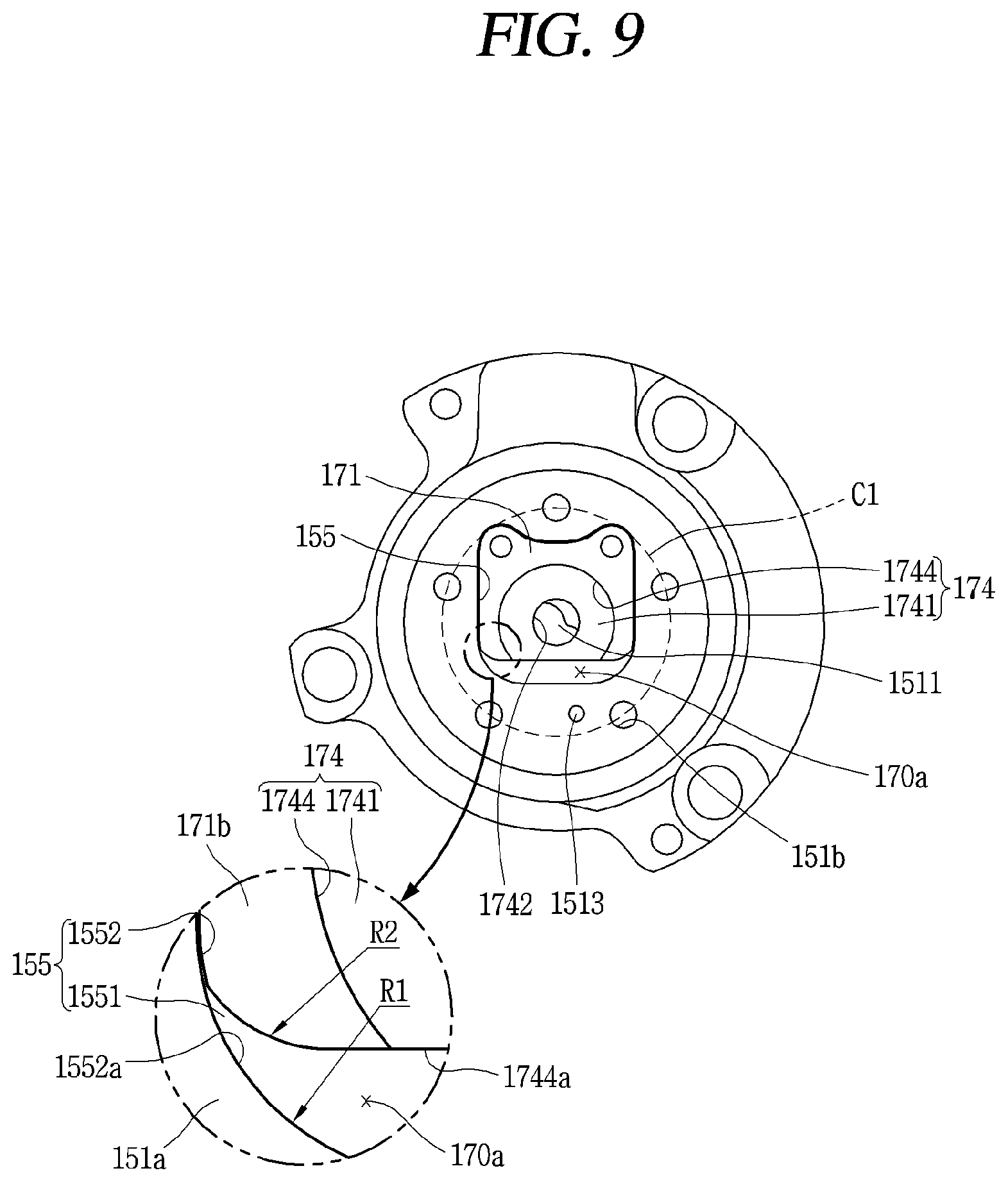 Patent US11781546 Figure 9 – Scroll compressor