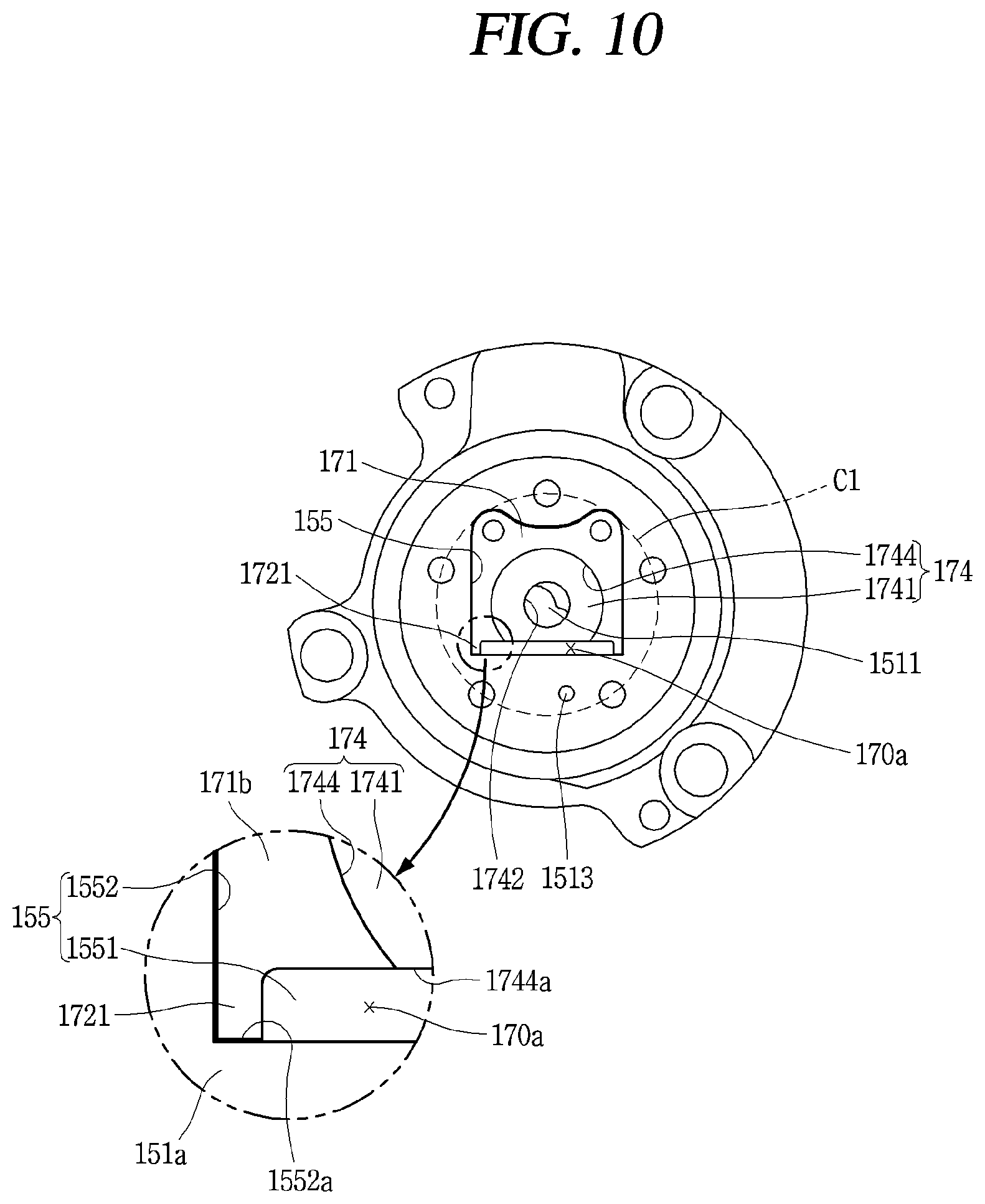 Patent US11781546 Figure 10 – Scroll compressor