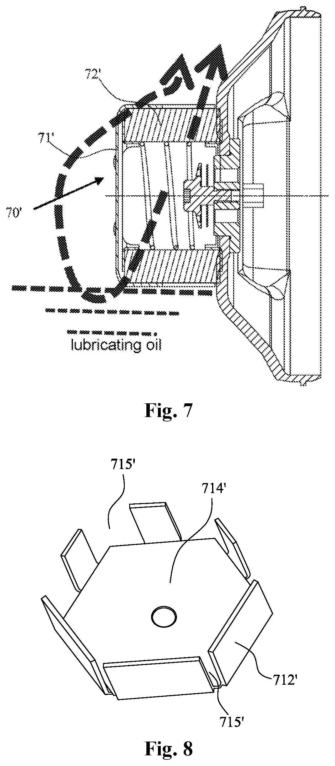 Patent US11781548 Figure 5 – Oil separation apparatus and horizontal compressor